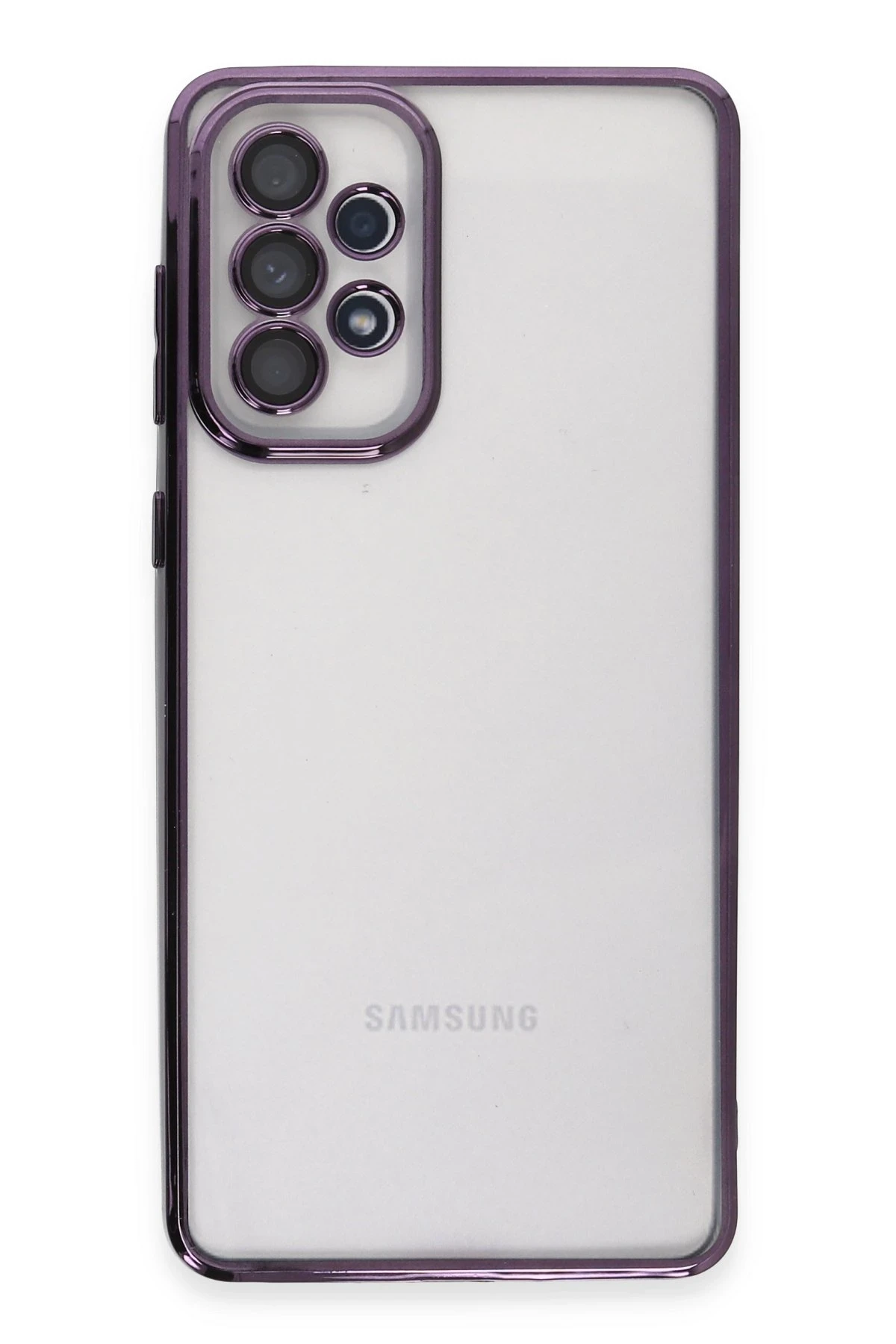 Newface Samsung Galaxy A73 5G Kılıf Razer Lensli Silikon - Mor