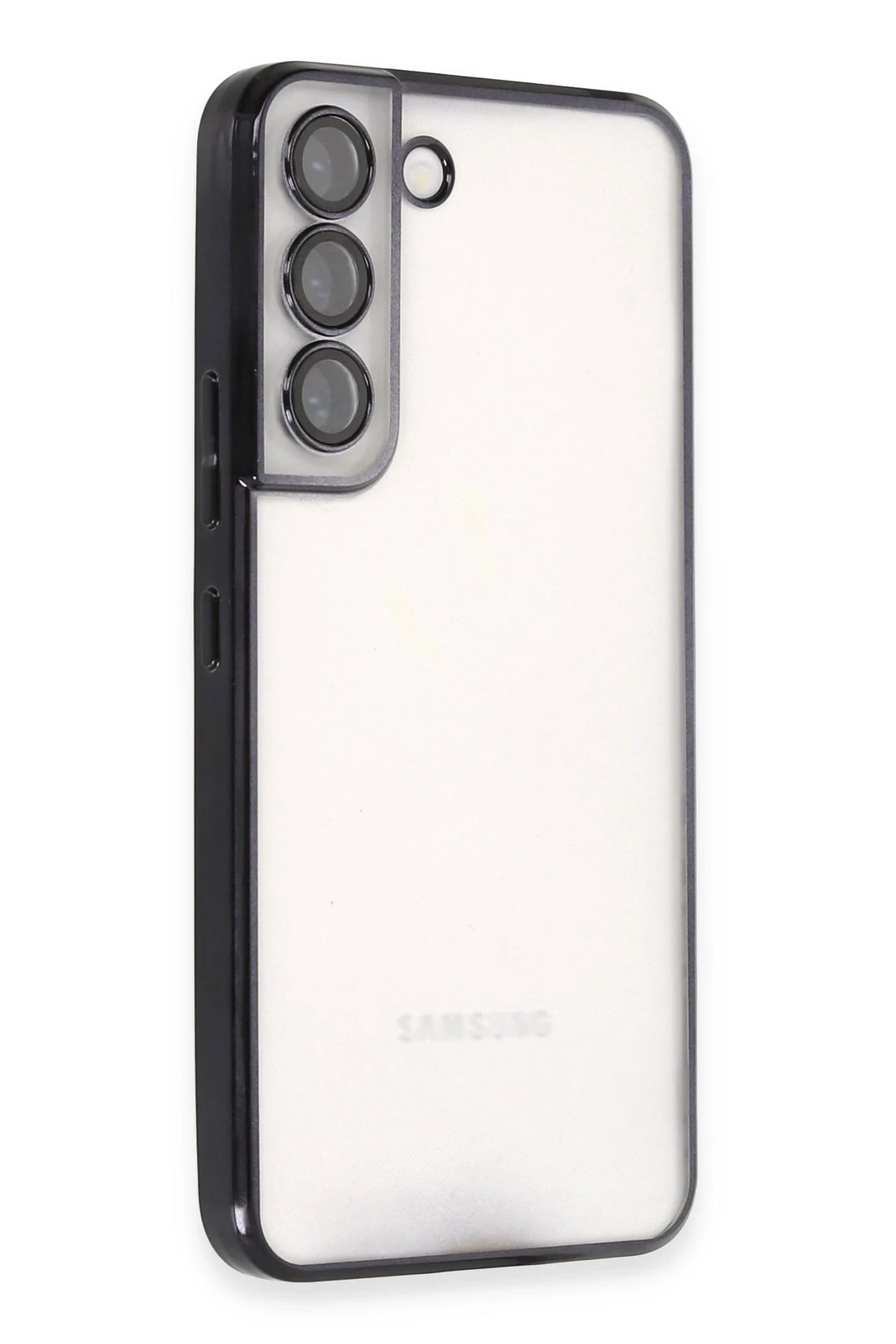 Newface Samsung Galaxy S22 Kılıf Razer Lensli Silikon - Siyah