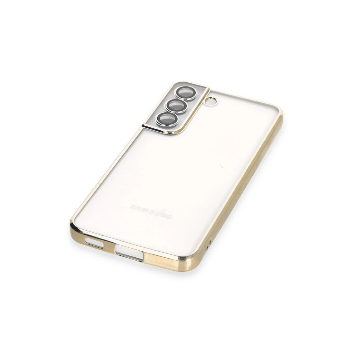 Newface Samsung Galaxy S22 Kılıf Razer Lensli Silikon - Gold