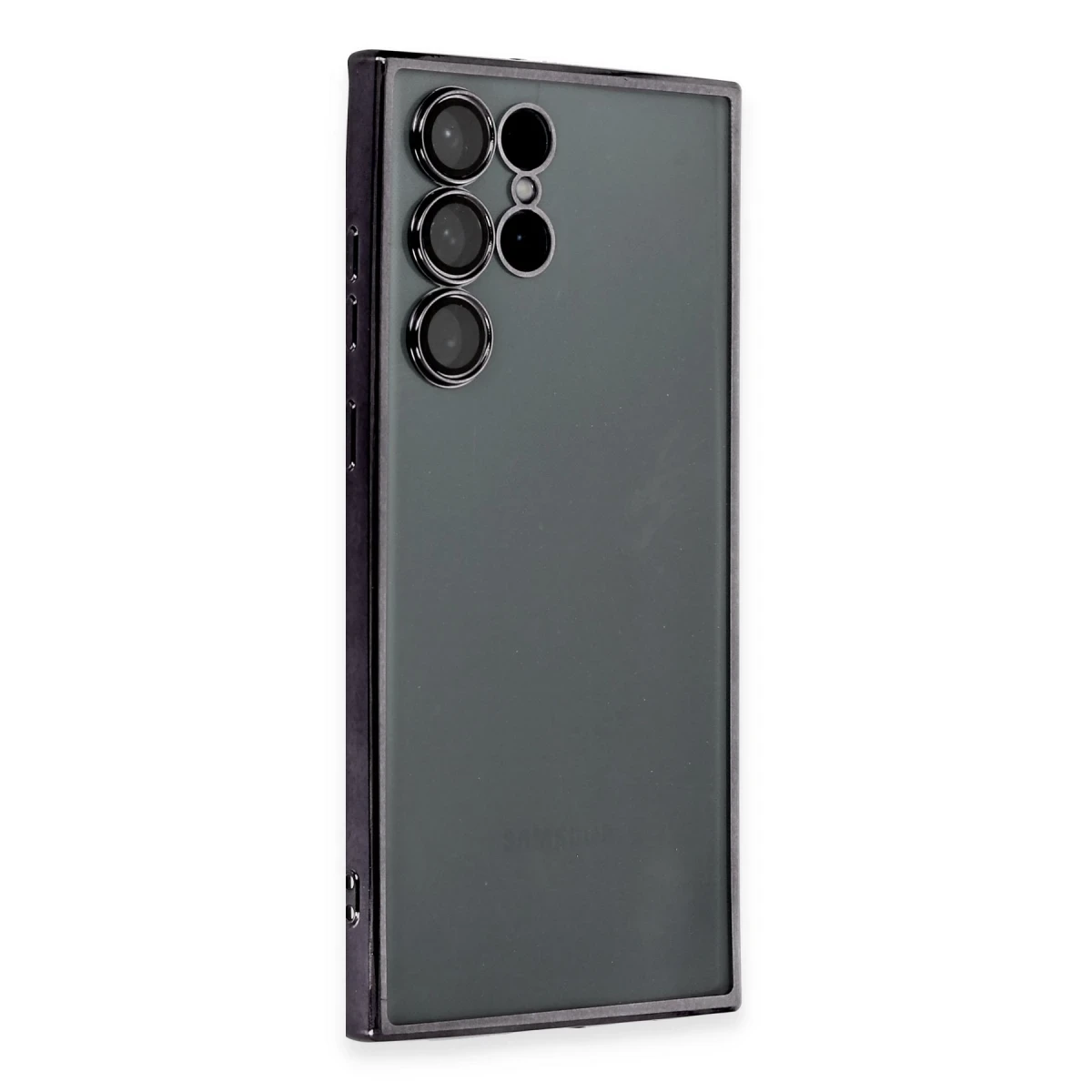 Newface Samsung Galaxy S22 Ultra Kılıf Razer Lensli Silikon - Siyah — görsel 5