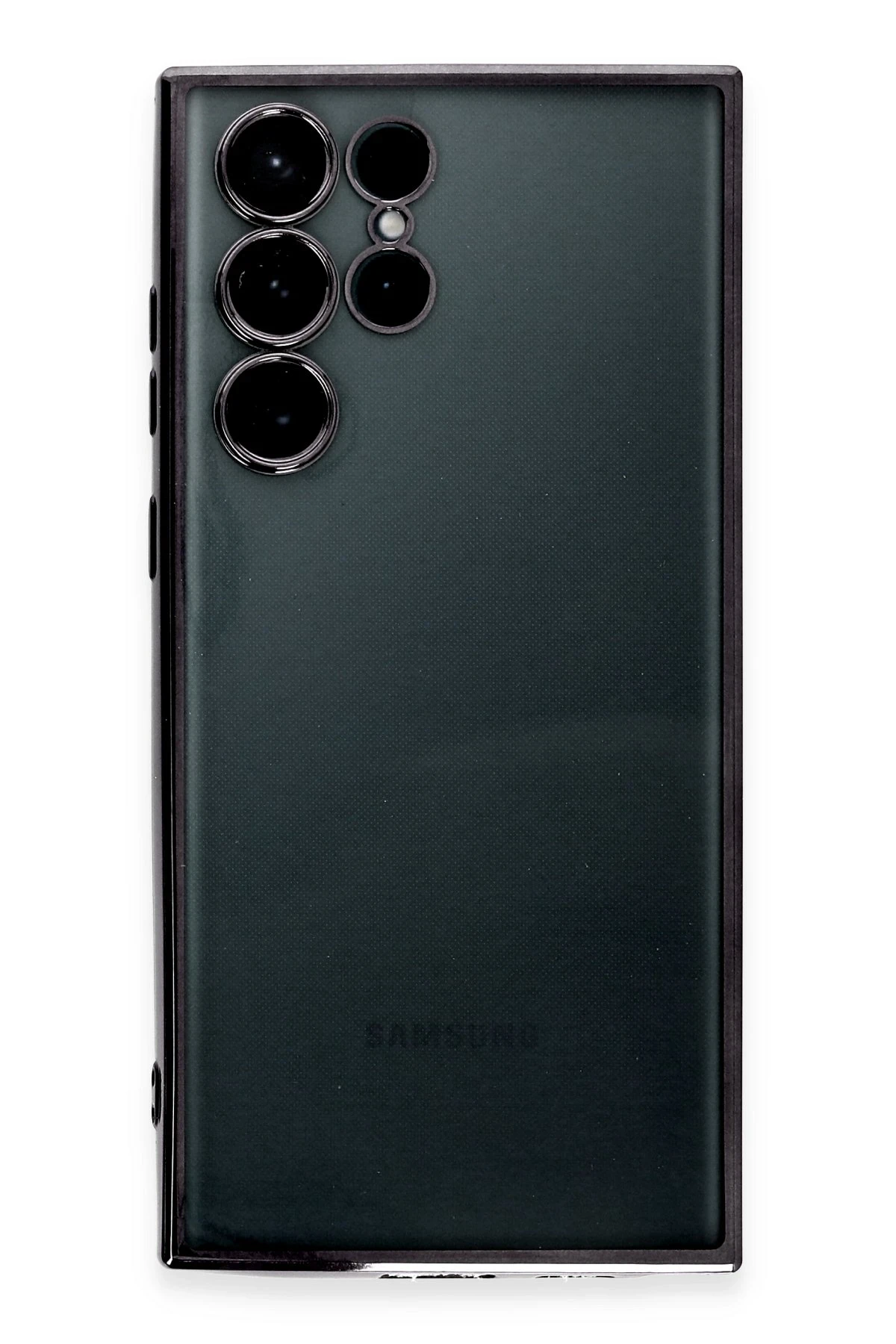 Newface Samsung Galaxy S22 Ultra Kılıf Razer Lensli Silikon - Siyah