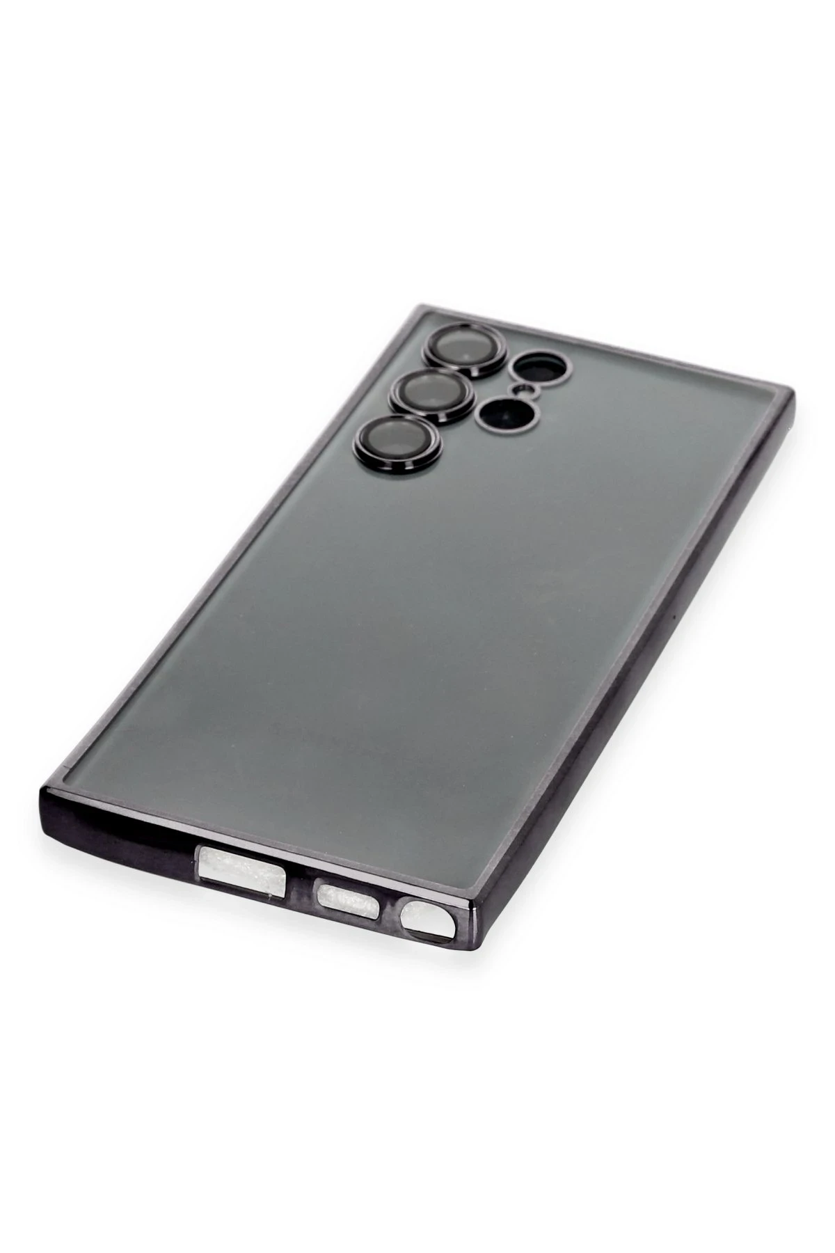 Newface Samsung Galaxy S22 Ultra Kılıf Razer Lensli Silikon - Siyah