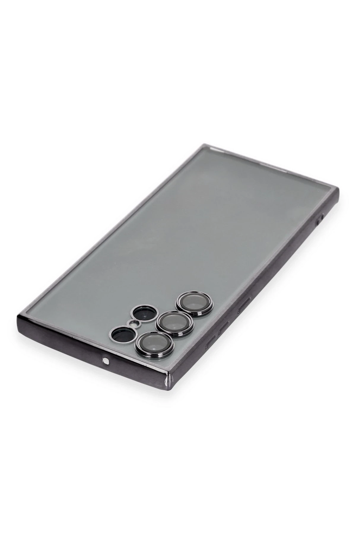 Newface Samsung Galaxy S22 Ultra Kılıf Razer Lensli Silikon - Siyah