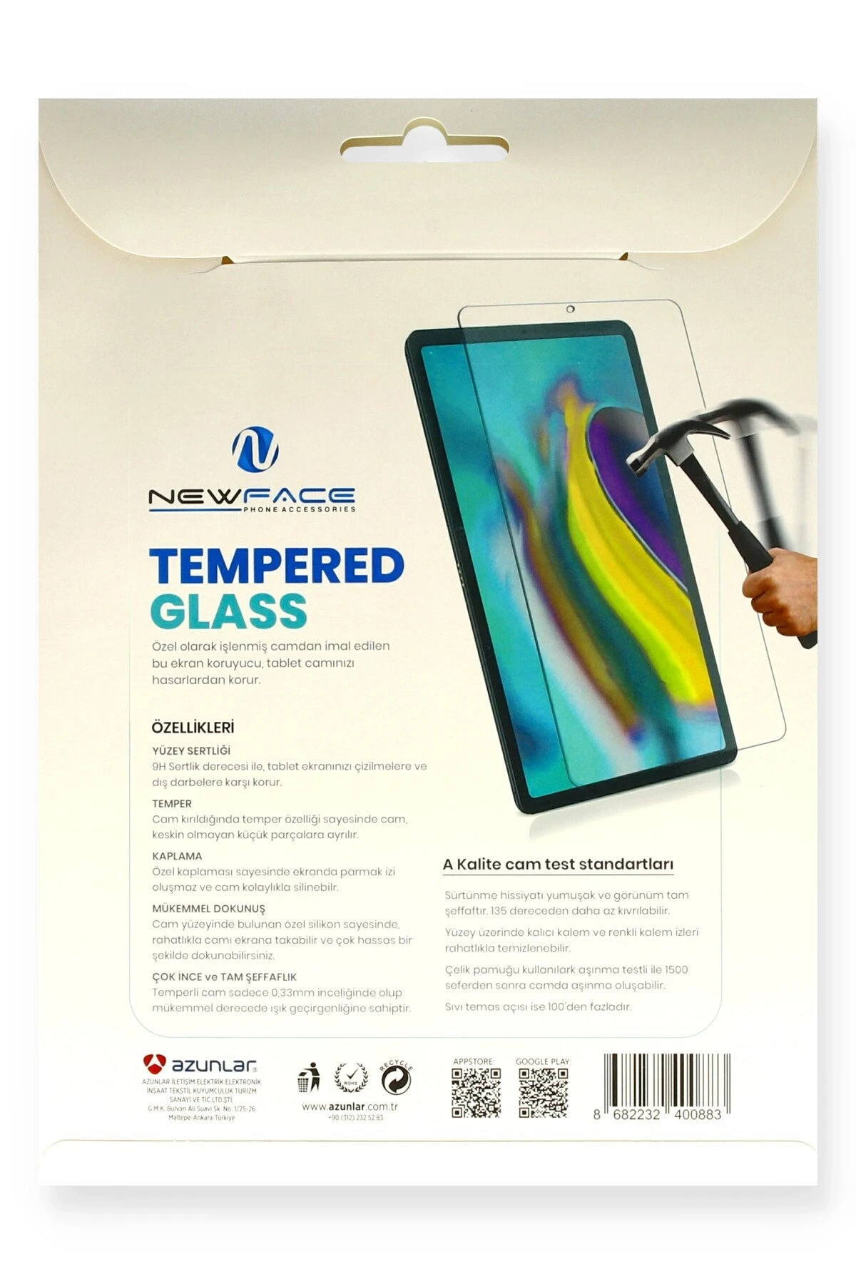 Newface Samsung Galaxy X510 Tab S9 FE 11 Tablet Cam Ekran Koruyucu — görsel 3
