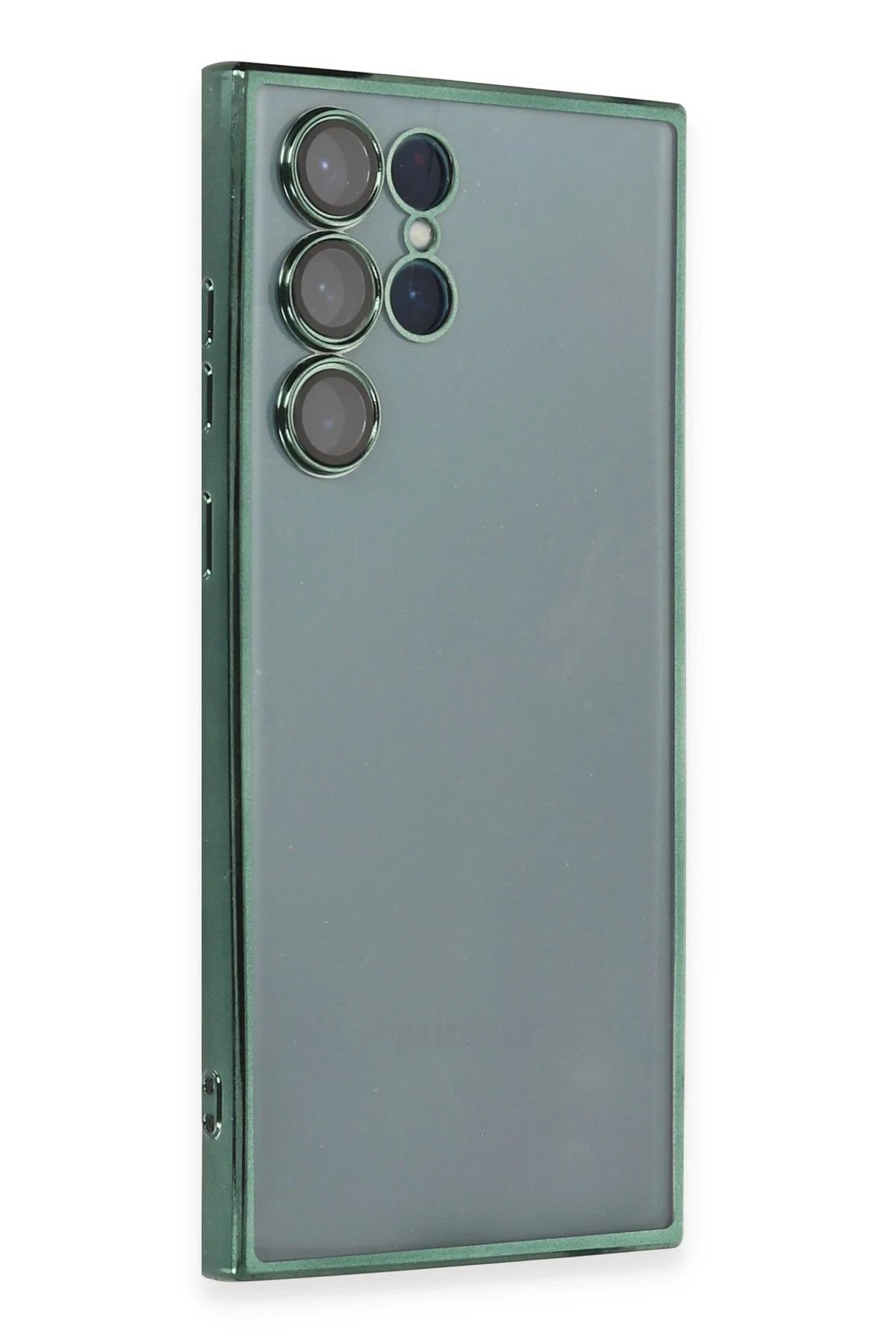 Newface Samsung Galaxy S22 Ultra Kılıf Razer Lensli Silikon - Yeşil