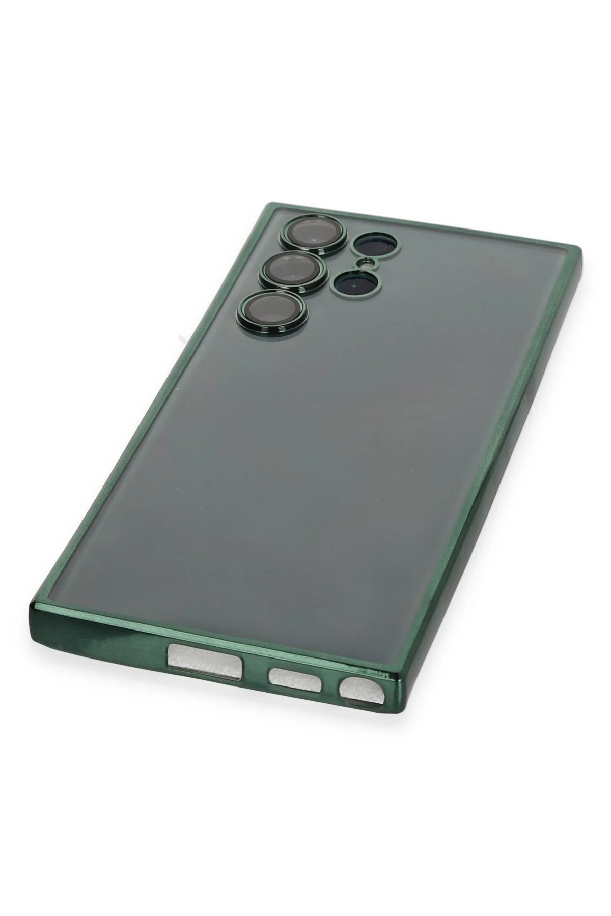 Newface Samsung Galaxy S22 Ultra Kılıf Razer Lensli Silikon - Yeşil