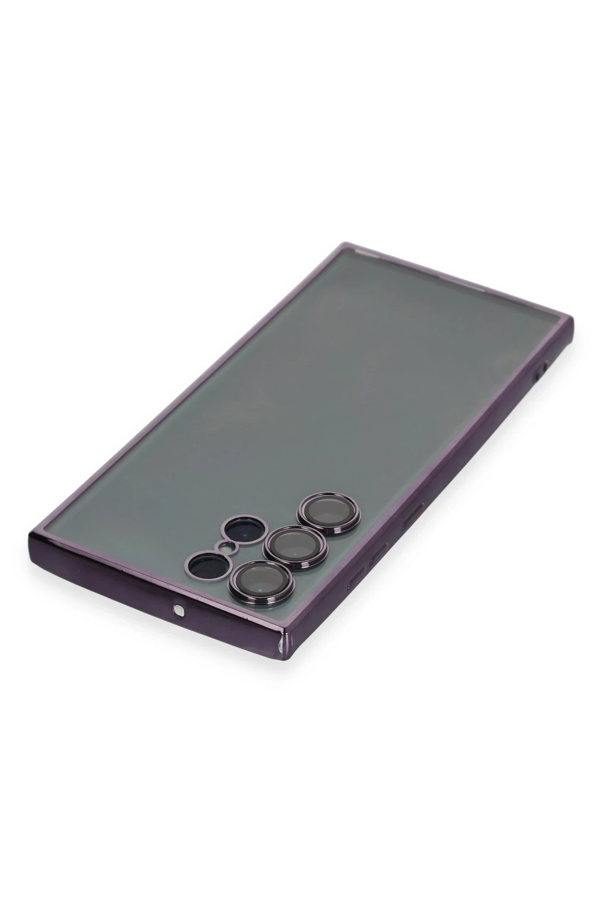 Newface Samsung Galaxy S22 Ultra Kılıf Razer Lensli Silikon - Mor