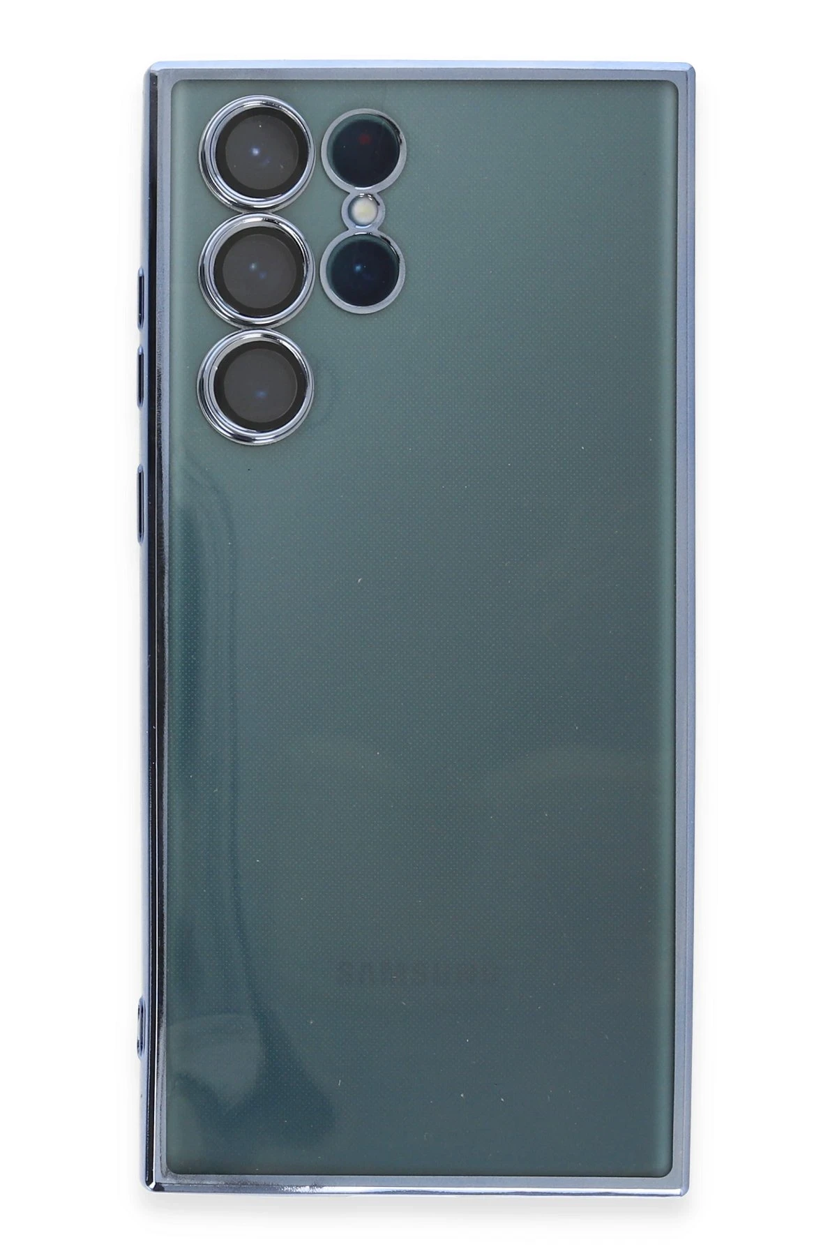 Newface Samsung Galaxy S22 Ultra Kılıf Razer Lensli Silikon - Açık Mavi