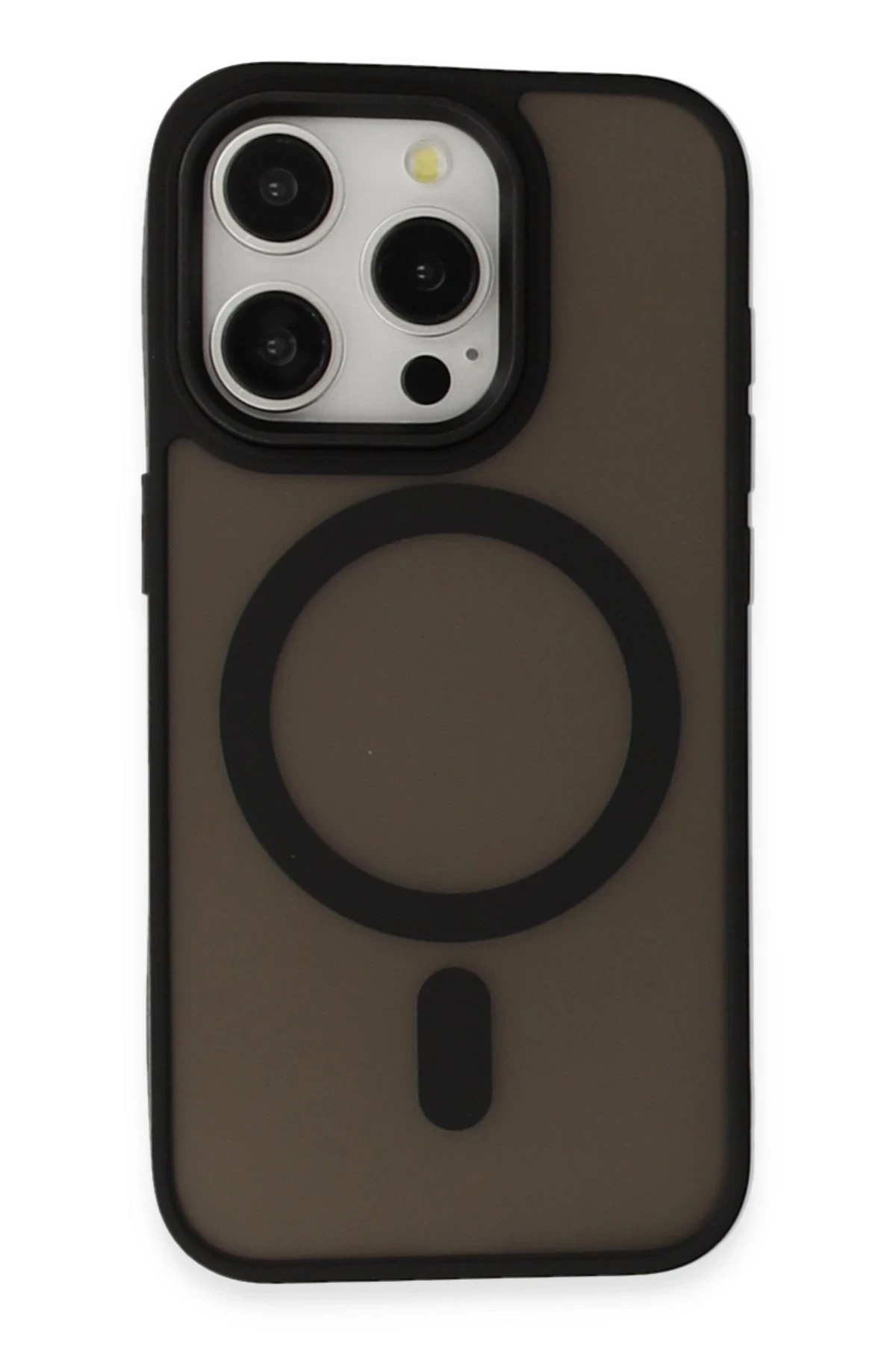 Newface Apple iPhone 15 Pro Max Kılıf Oslo Magsafe Kapak - Siyah
