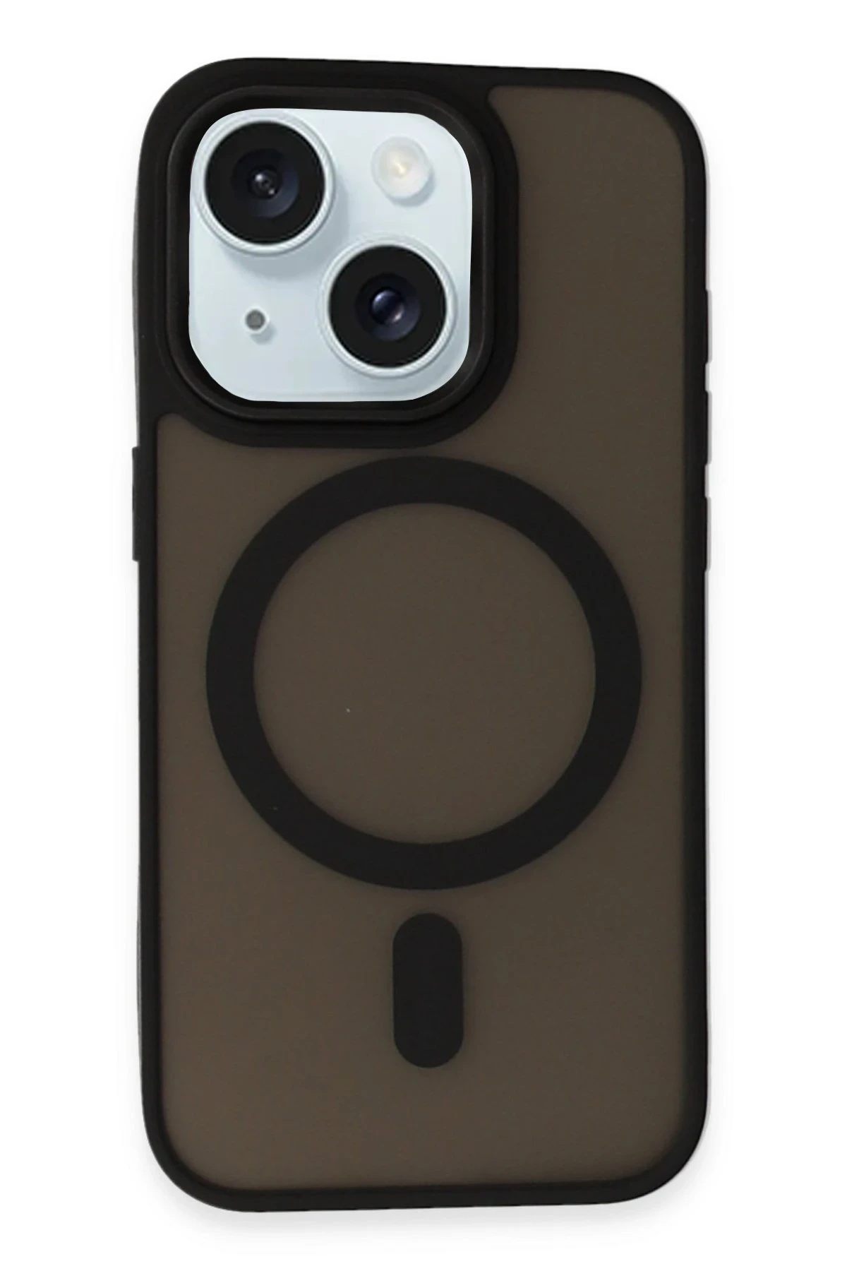 Newface Apple iPhone 15 Kılıf Oslo Magsafe Kapak - Siyah