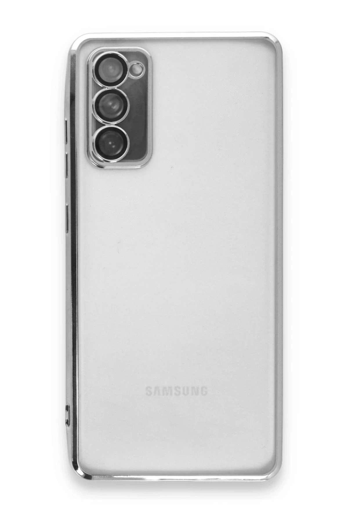 Newface Samsung Galaxy S20 FE Kılıf Razer Lensli Silikon - Gümüş
