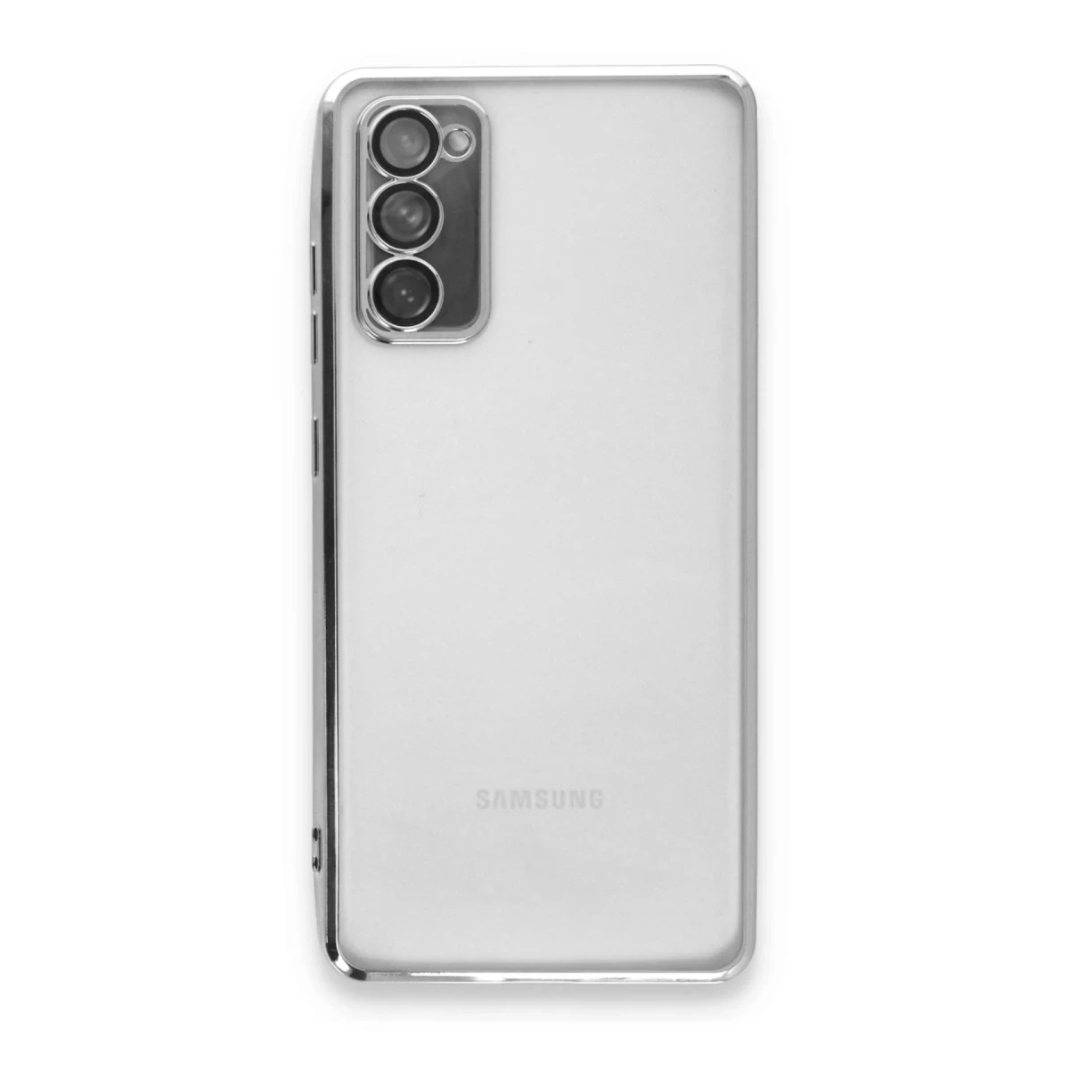 Newface Samsung Galaxy S20 FE Kılıf Razer Lensli Silikon - Gümüş
