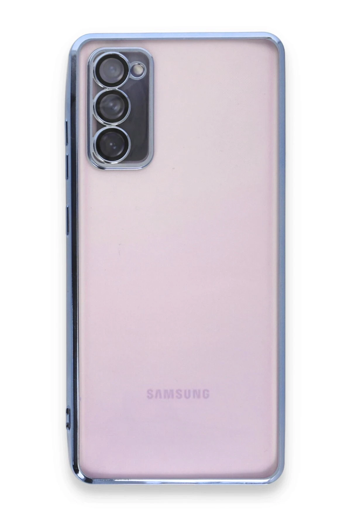 Newface Samsung Galaxy S20 FE Kılıf Razer Lensli Silikon - Açık Mavi
