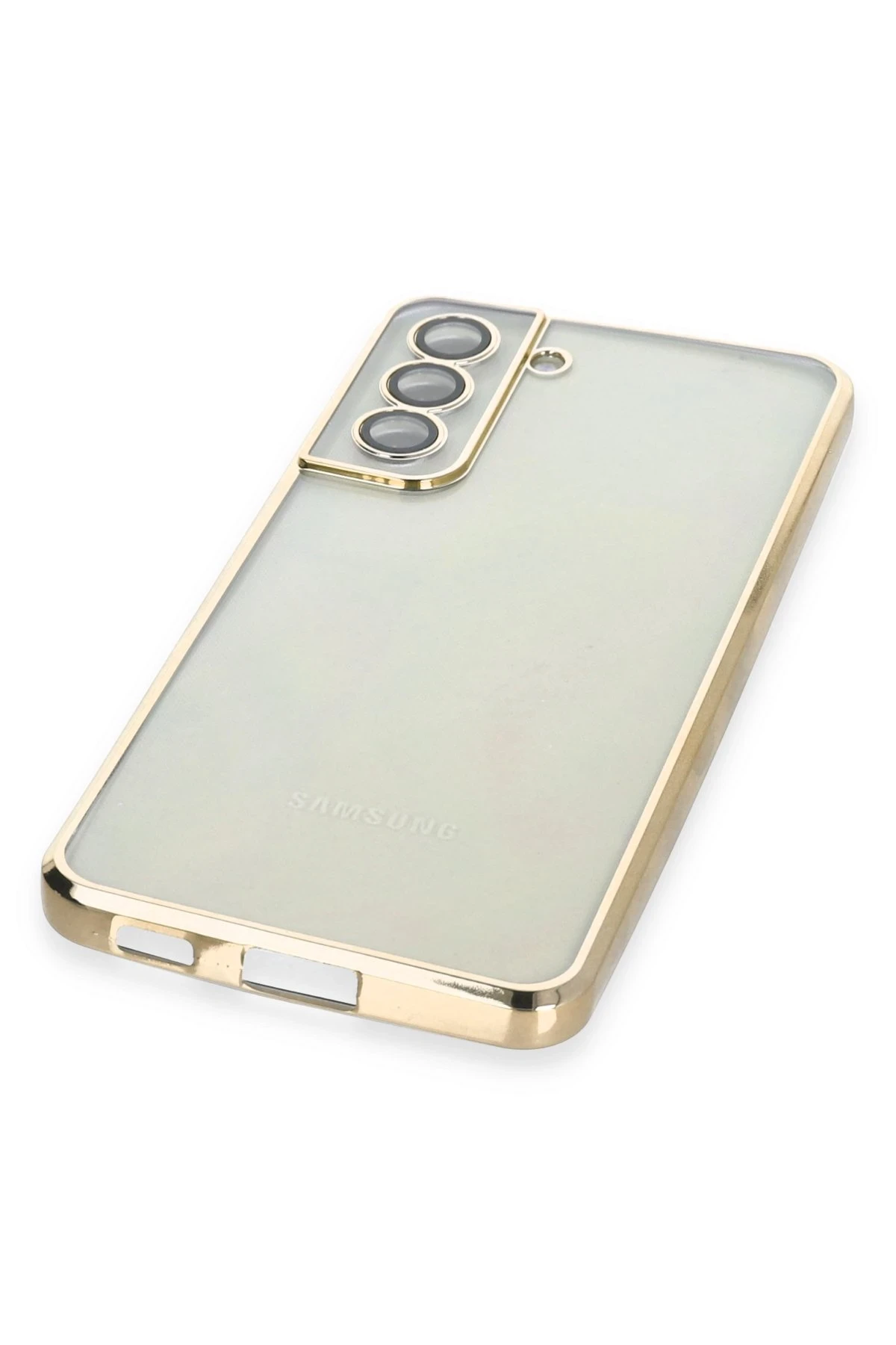 Newface Samsung Galaxy S21 FE Kılıf Razer Lensli Silikon - Gold