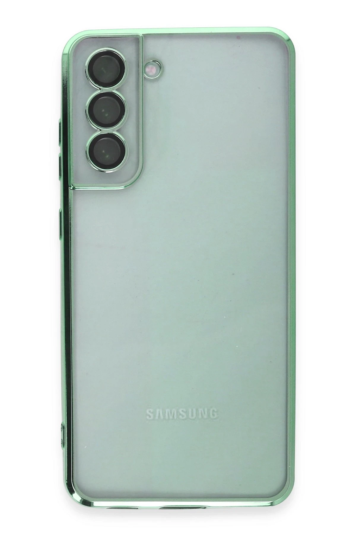 Newface Samsung Galaxy S21 FE Kılıf Razer Lensli Silikon - Yeşil
