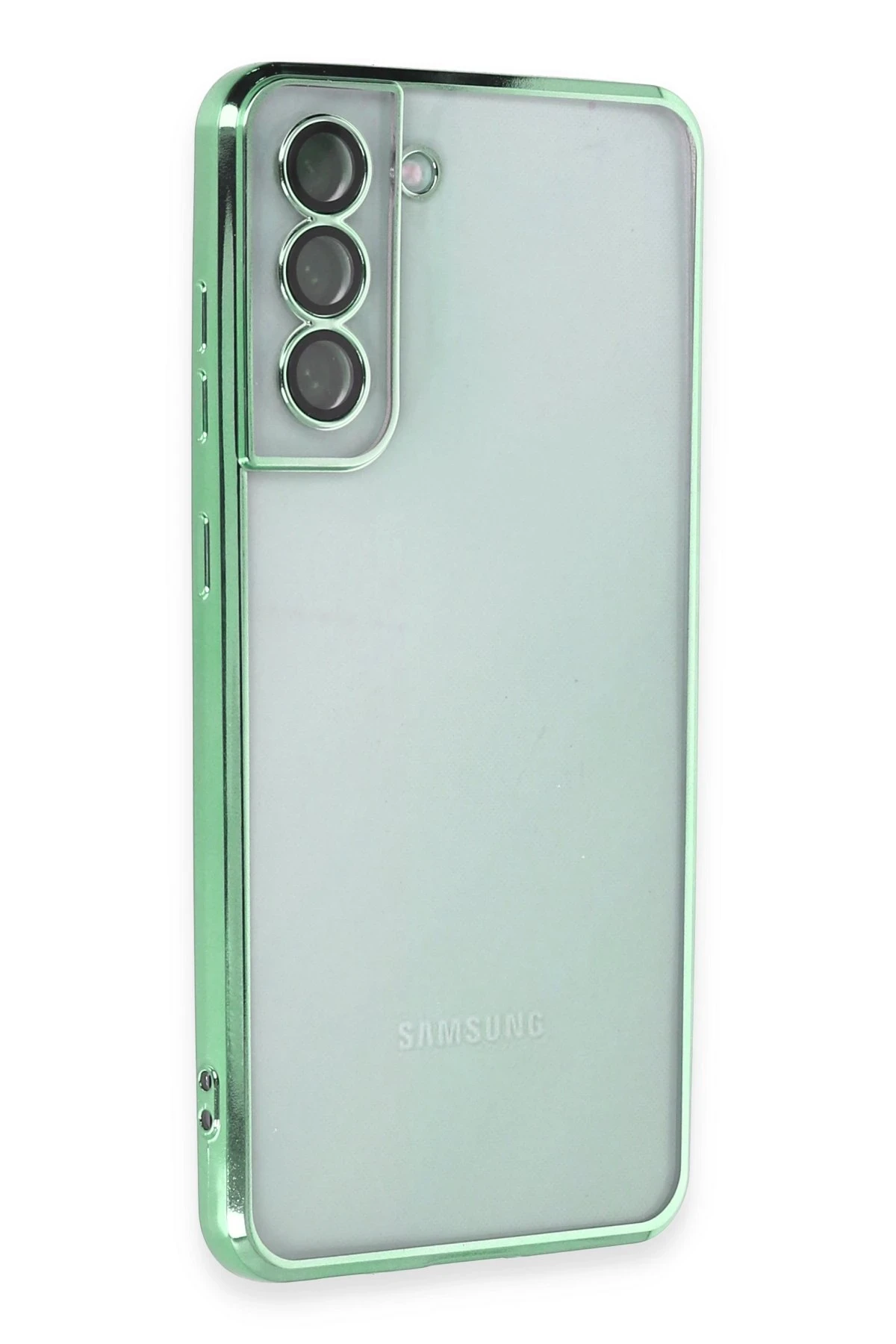 Newface Samsung Galaxy S21 FE Kılıf Razer Lensli Silikon - Yeşil