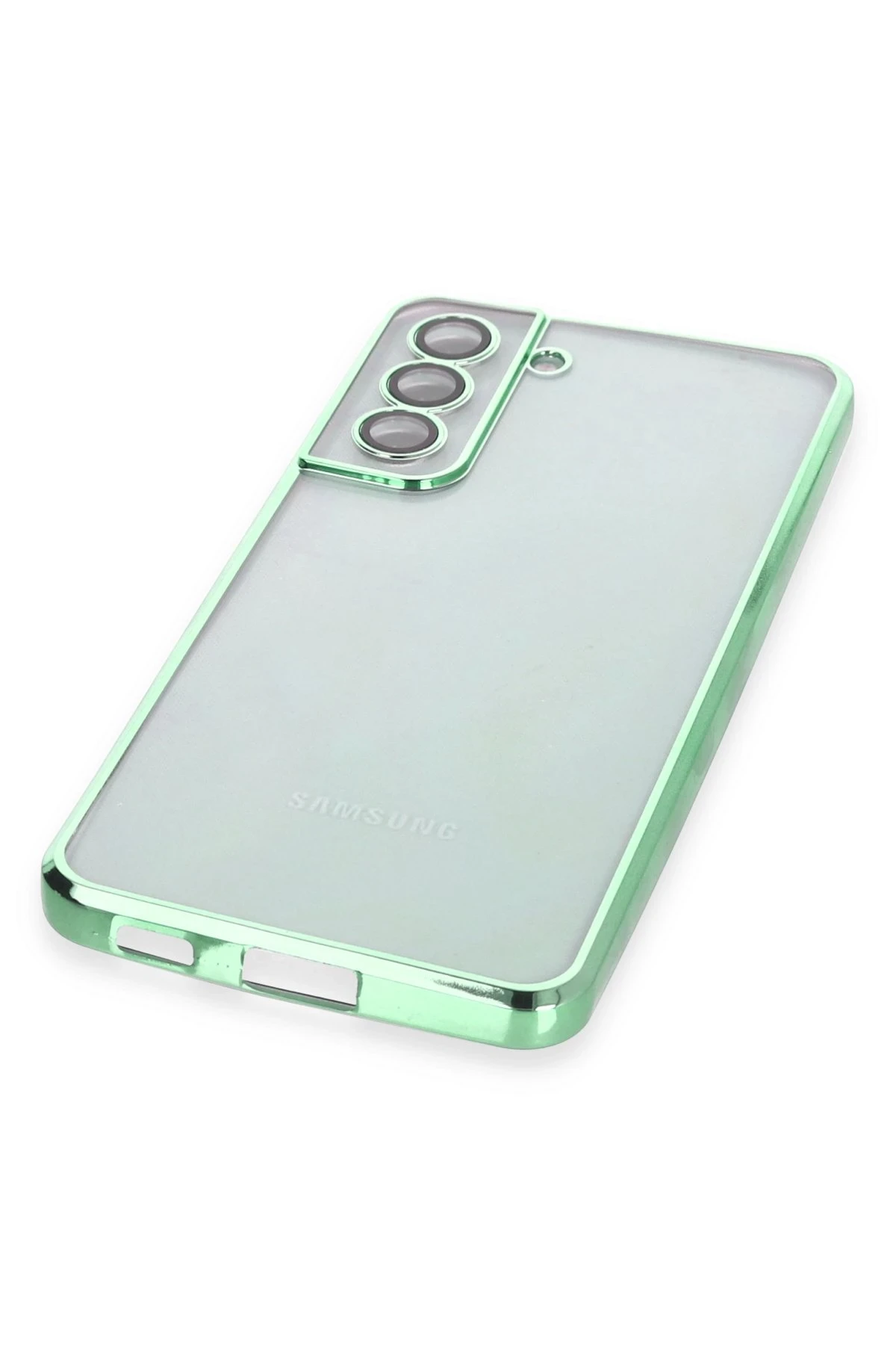 Newface Samsung Galaxy S21 FE Kılıf Razer Lensli Silikon - Yeşil
