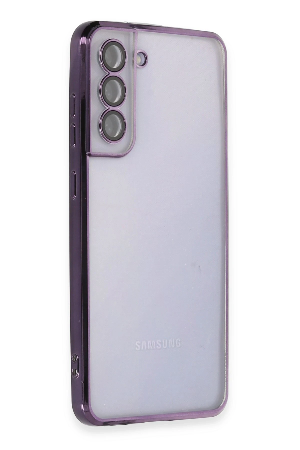 Newface Samsung Galaxy S21 FE Kılıf Razer Lensli Silikon - Mor