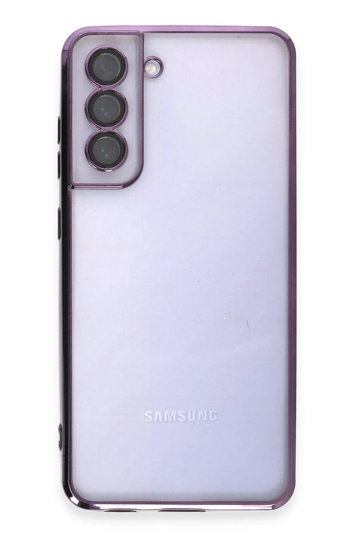 Newface Samsung Galaxy S21 FE Kılıf Razer Lensli Silikon - Mor