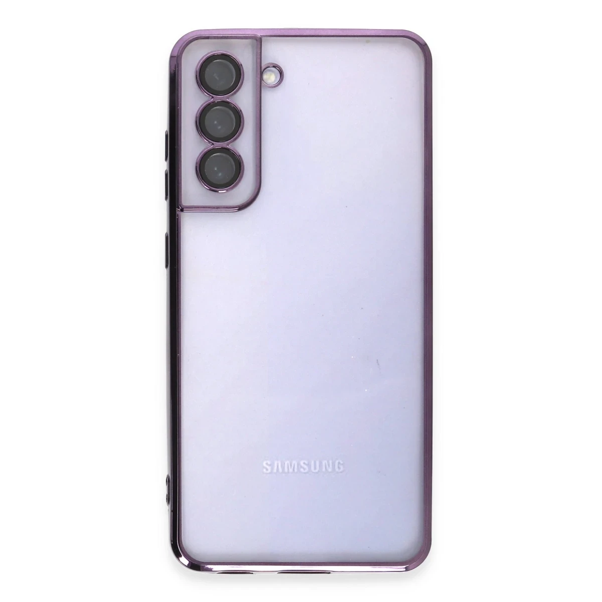 Newface Samsung Galaxy S21 FE Kılıf Razer Lensli Silikon - Mor