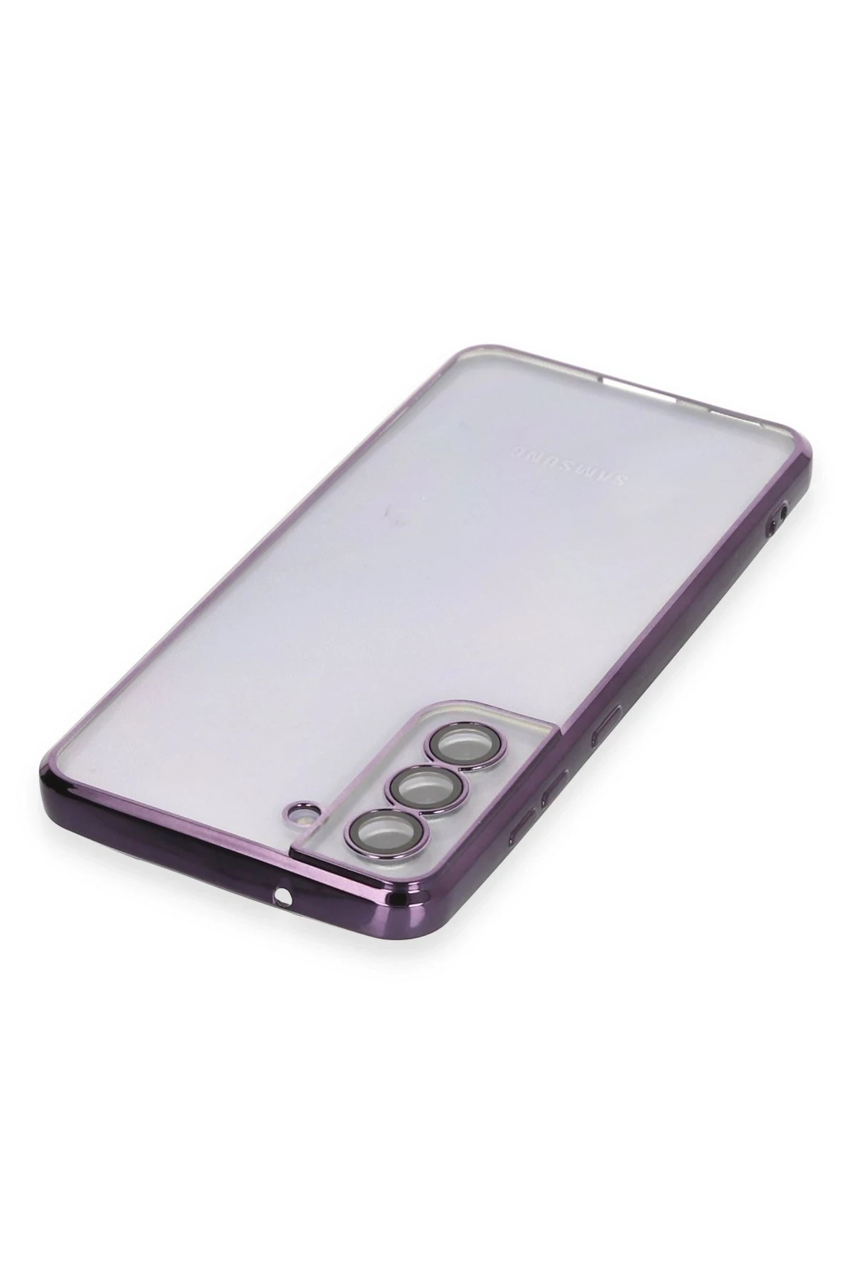 Newface Samsung Galaxy S21 FE Kılıf Razer Lensli Silikon - Mor