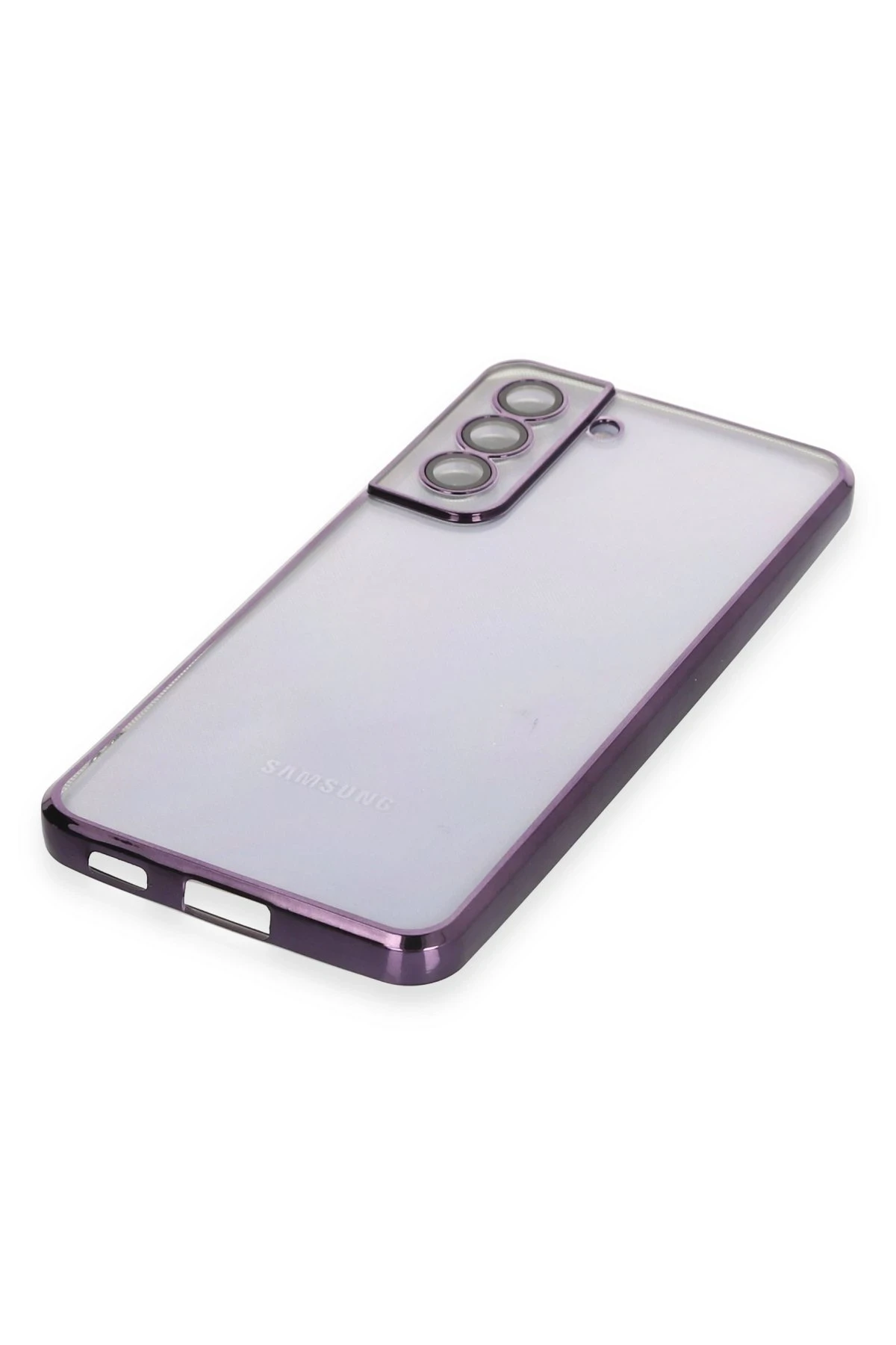Newface Samsung Galaxy S21 FE Kılıf Razer Lensli Silikon - Mor