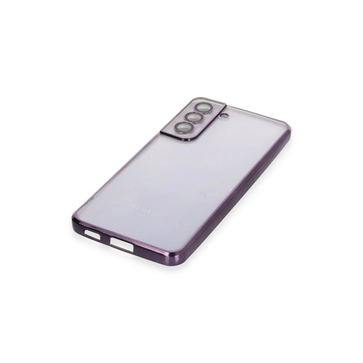 Newface Samsung Galaxy S21 FE Kılıf Razer Lensli Silikon - Mor