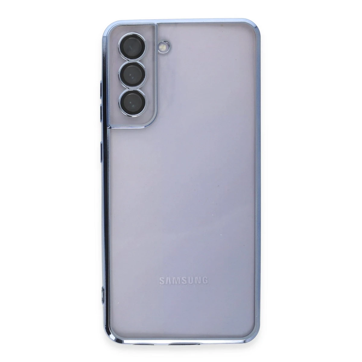 Newface Samsung Galaxy S21 FE Kılıf Razer Lensli Silikon - Açık Mavi