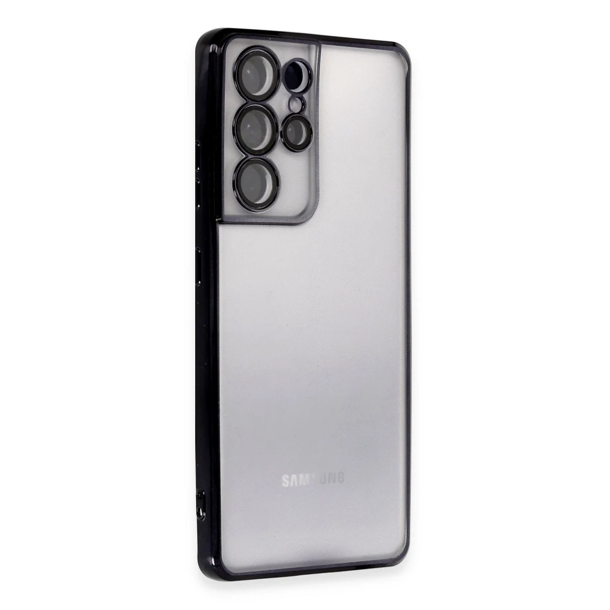 Newface Samsung Galaxy S21 Ultra Kılıf Razer Lensli Silikon - Siyah — görsel 5