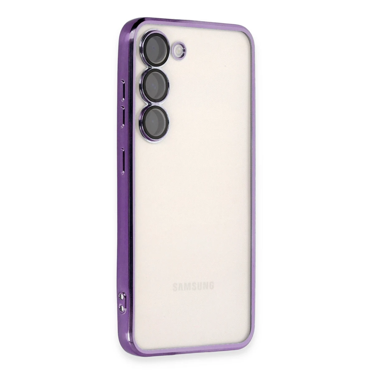 Newface Samsung Galaxy S23 Kılıf Razer Lensli Silikon - Mor