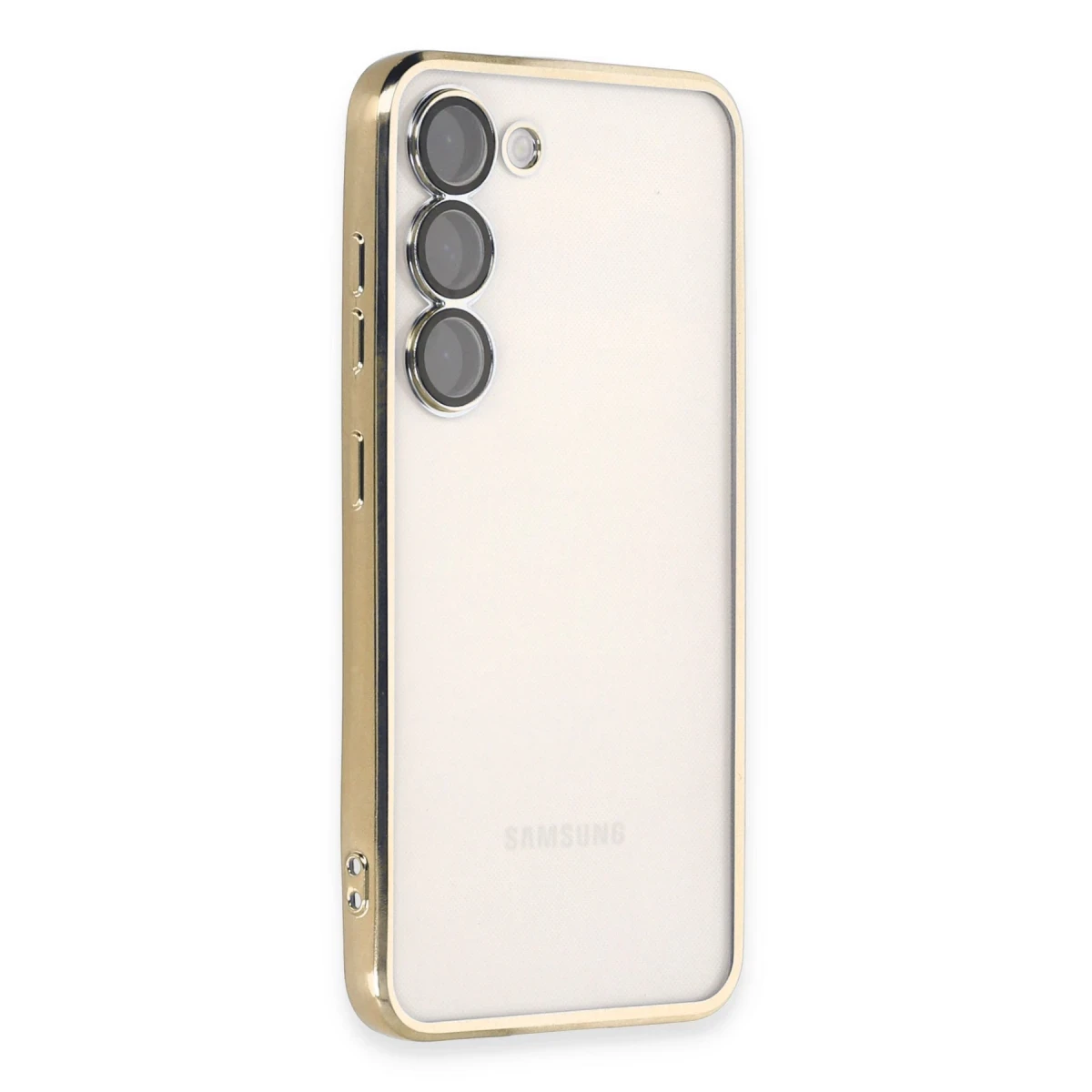 Newface Samsung Galaxy S23 Plus Kılıf Razer Lensli Silikon - Gold