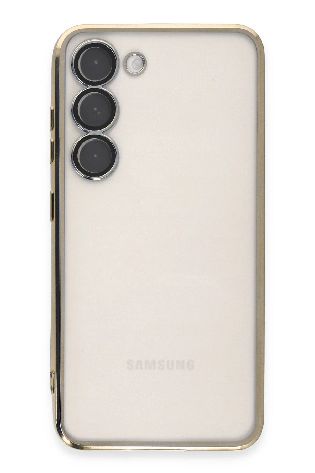 Newface Samsung Galaxy S23 Plus Kılıf Razer Lensli Silikon - Gold