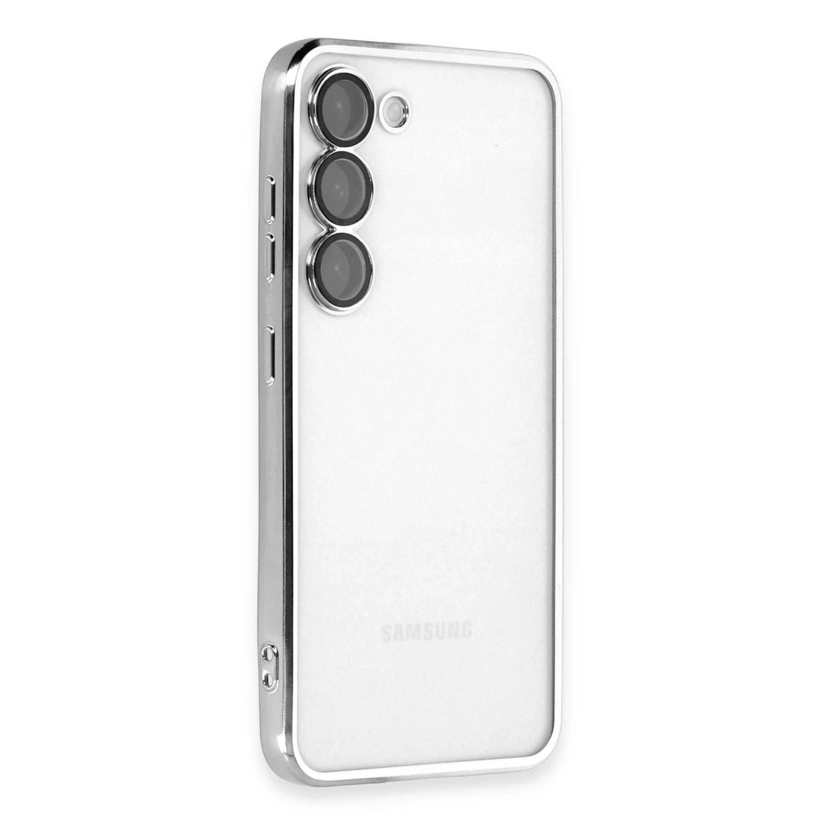 Newface Samsung Galaxy S23 Plus Kılıf Razer Lensli Silikon - Gümüş