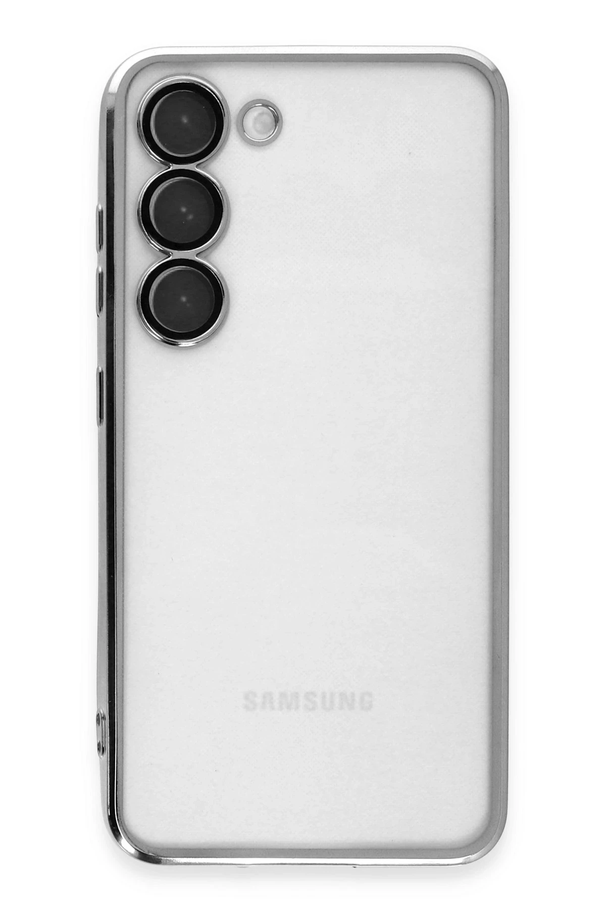 Newface Samsung Galaxy S23 Plus Kılıf Razer Lensli Silikon - Gümüş