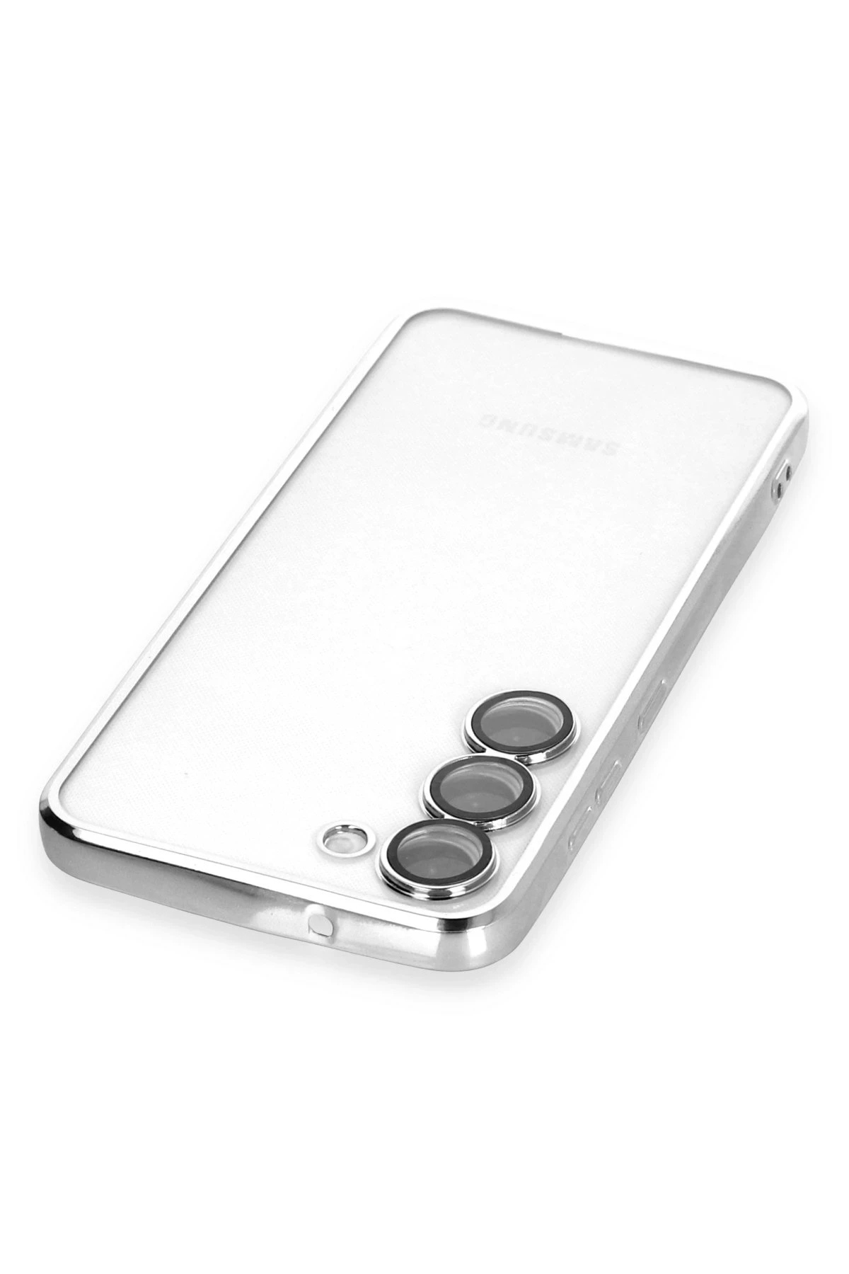 Newface Samsung Galaxy S23 Plus Kılıf Razer Lensli Silikon - Gümüş