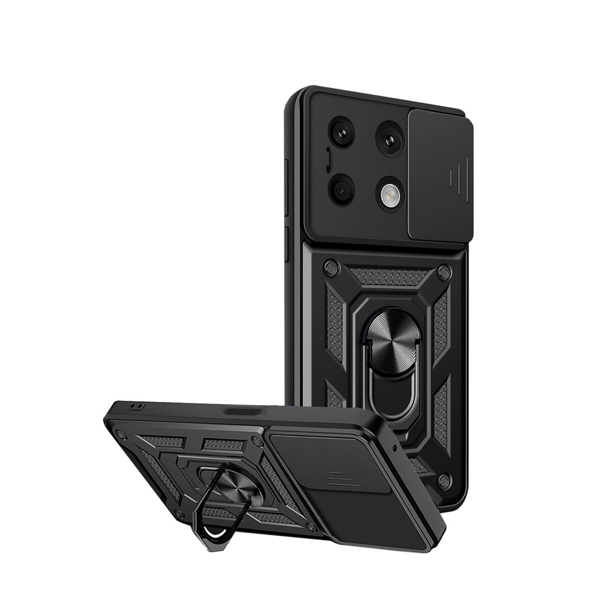 Newface Xiaomi Redmi Note 13 4G Kılıf Pars Lens Yüzüklü Silikon - Siyah — görsel 9