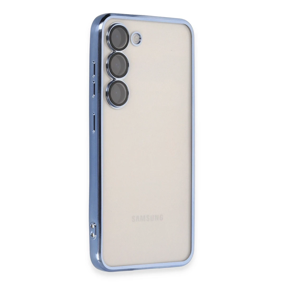 Newface Samsung Galaxy S23 Plus Kılıf Razer Lensli Silikon - Açık Mavi