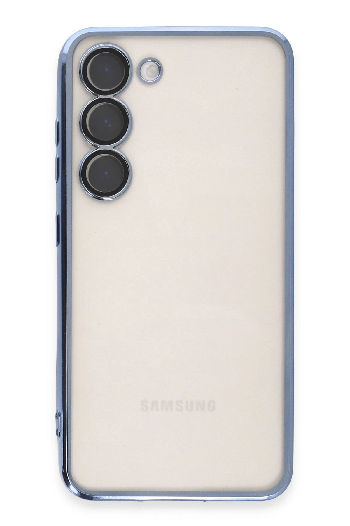 Newface Samsung Galaxy S23 Plus Kılıf Razer Lensli Silikon - Açık Mavi