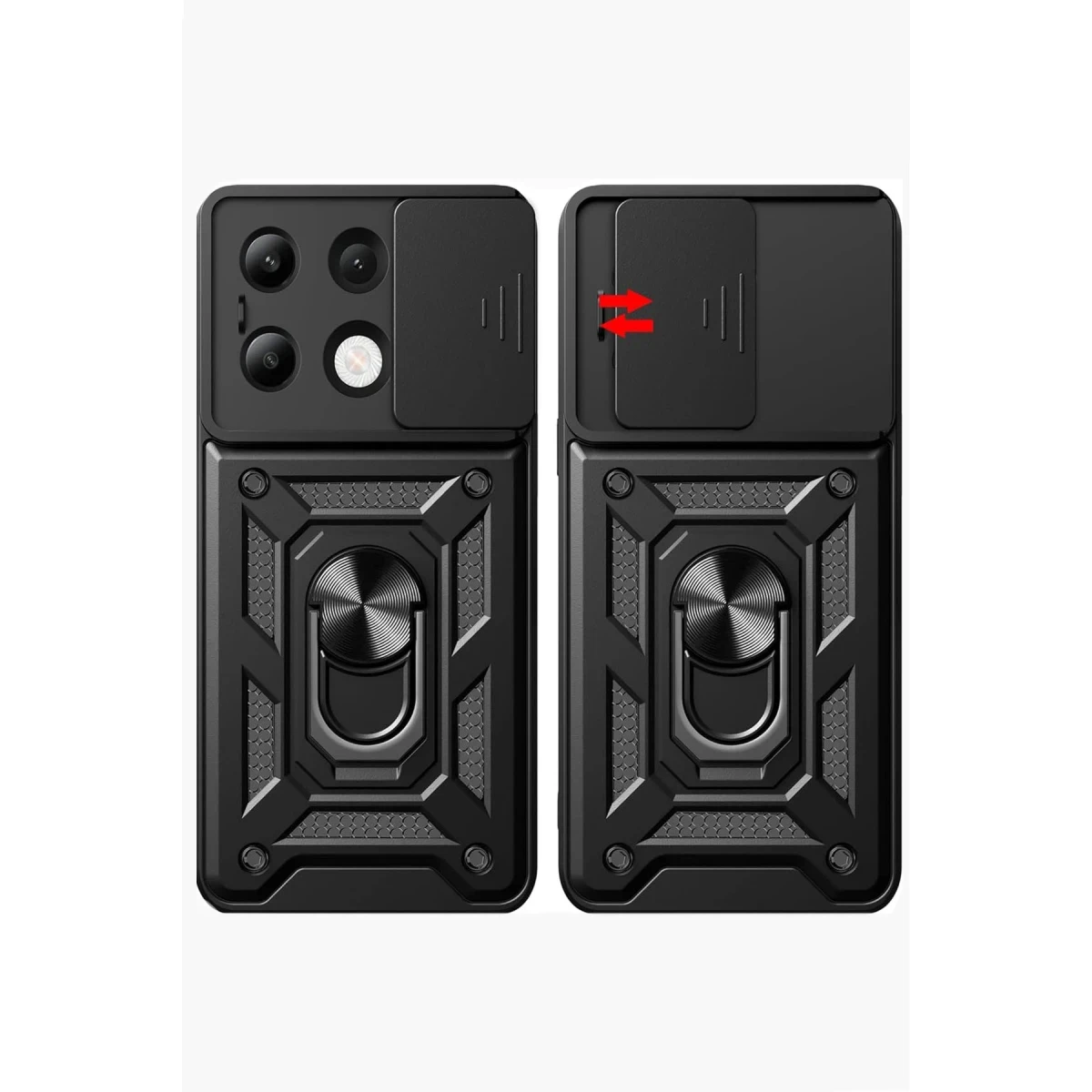 Newface Xiaomi Redmi Note 13 4G Kılıf Pars Lens Yüzüklü Silikon - Siyah — görsel 7