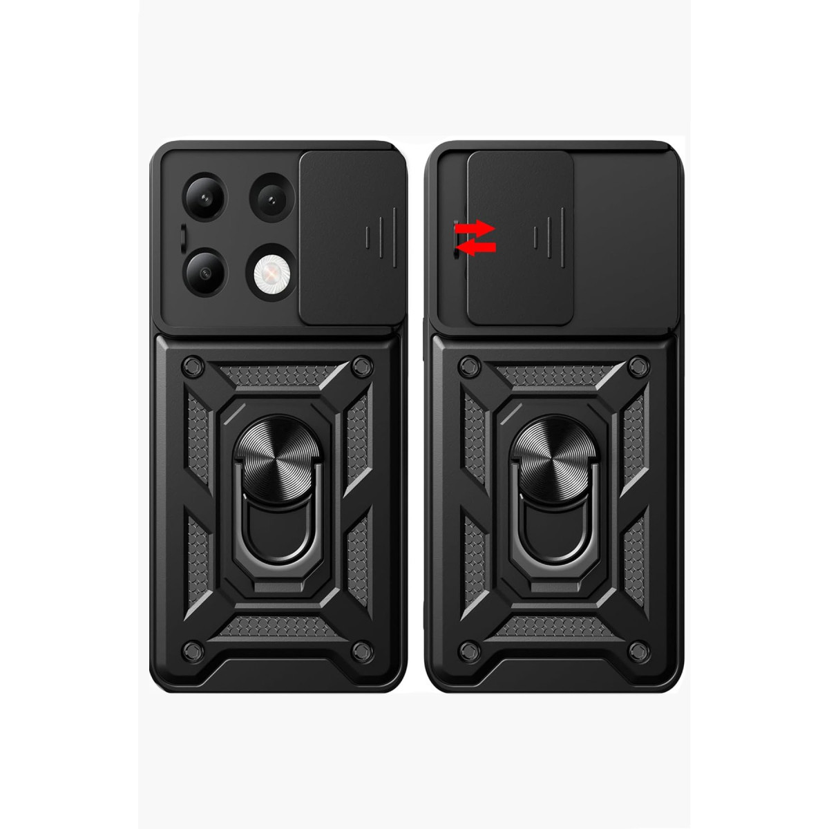 Newface Xiaomi Redmi Note 13 4G Kılıf Pars Lens Yüzüklü Silikon - Siyah — görsel 11