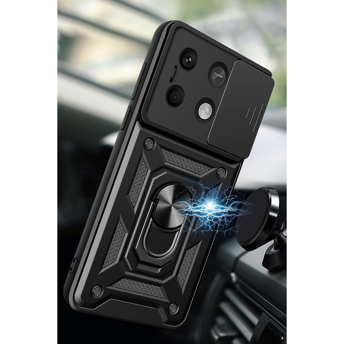Newface Xiaomi Redmi Note 13 4G Kılıf Pars Lens Yüzüklü Silikon - Siyah — görsel 12