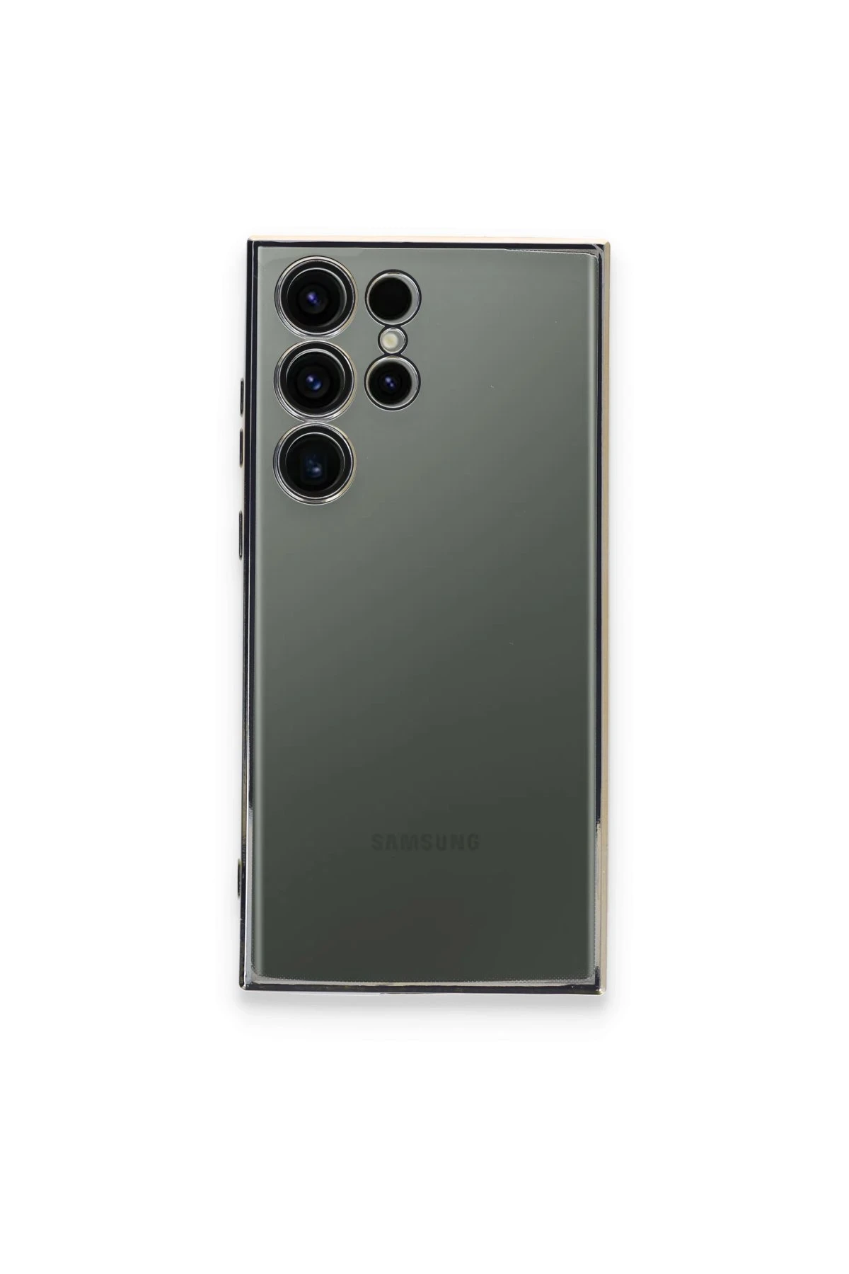Newface Samsung Galaxy S23 Ultra Kılıf Razer Lensli Silikon - Gold