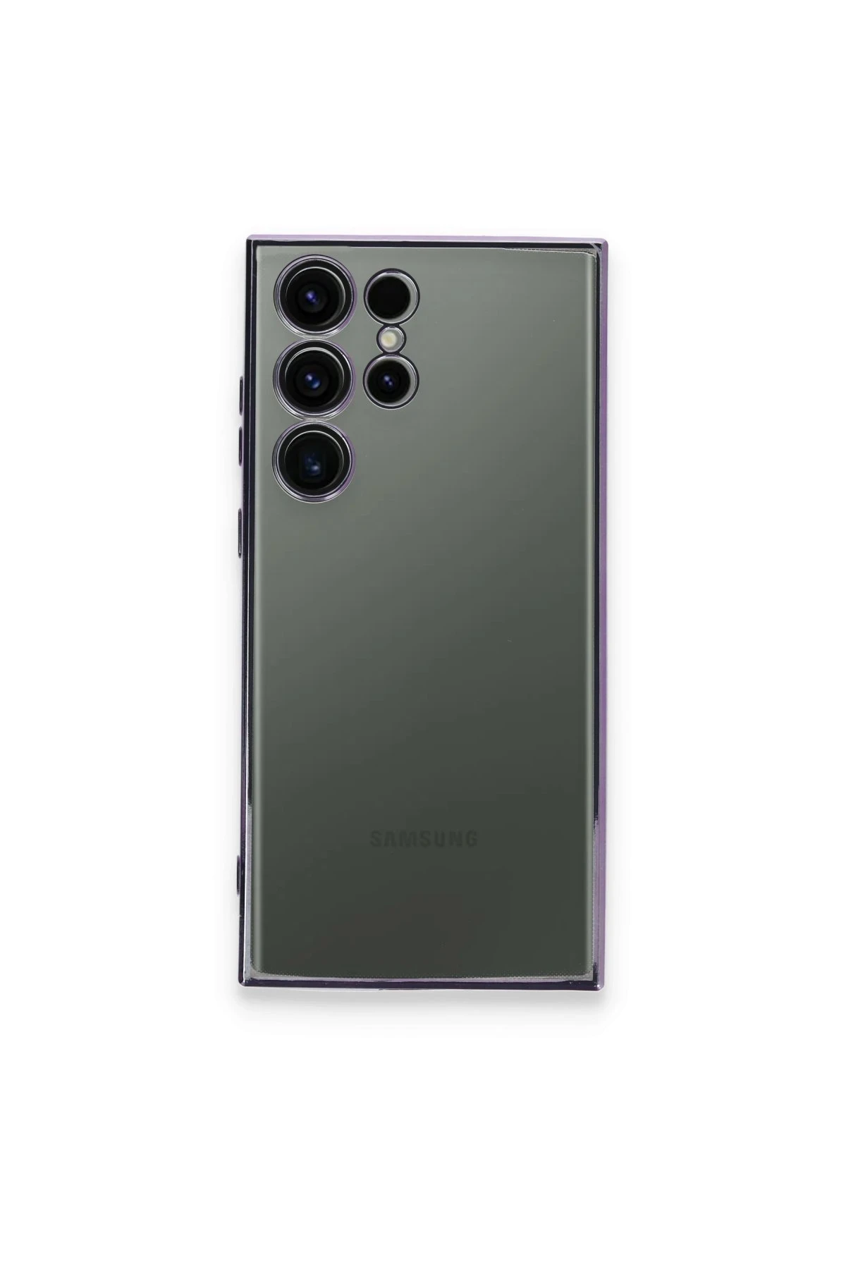 Newface Samsung Galaxy S23 Ultra Kılıf Razer Lensli Silikon - Mor