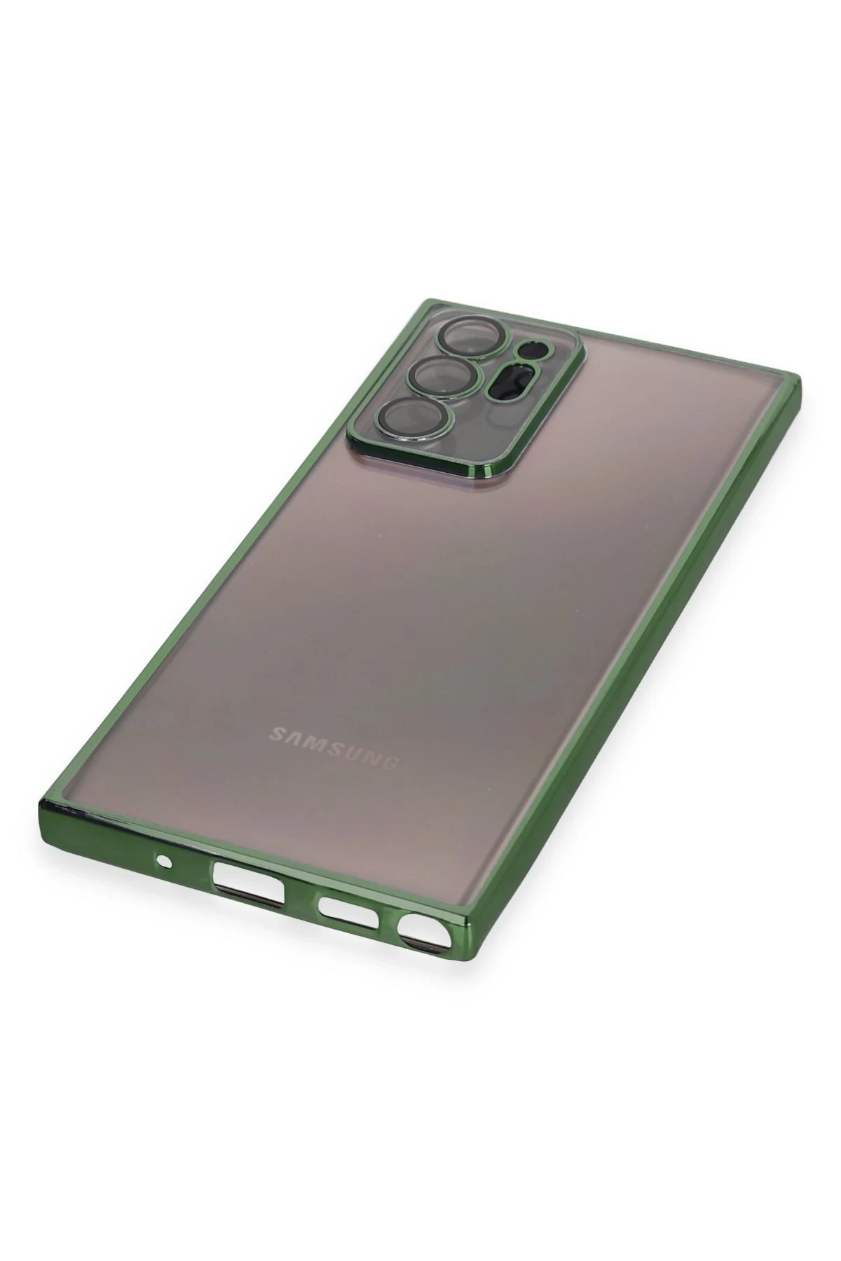 Newface Samsung Galaxy Note 20 Ultra Kılıf Razer Lensli Silikon - Yeşil