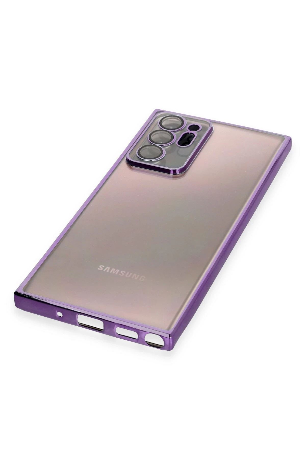 Newface Samsung Galaxy Note 20 Ultra Kılıf Razer Lensli Silikon - Mor