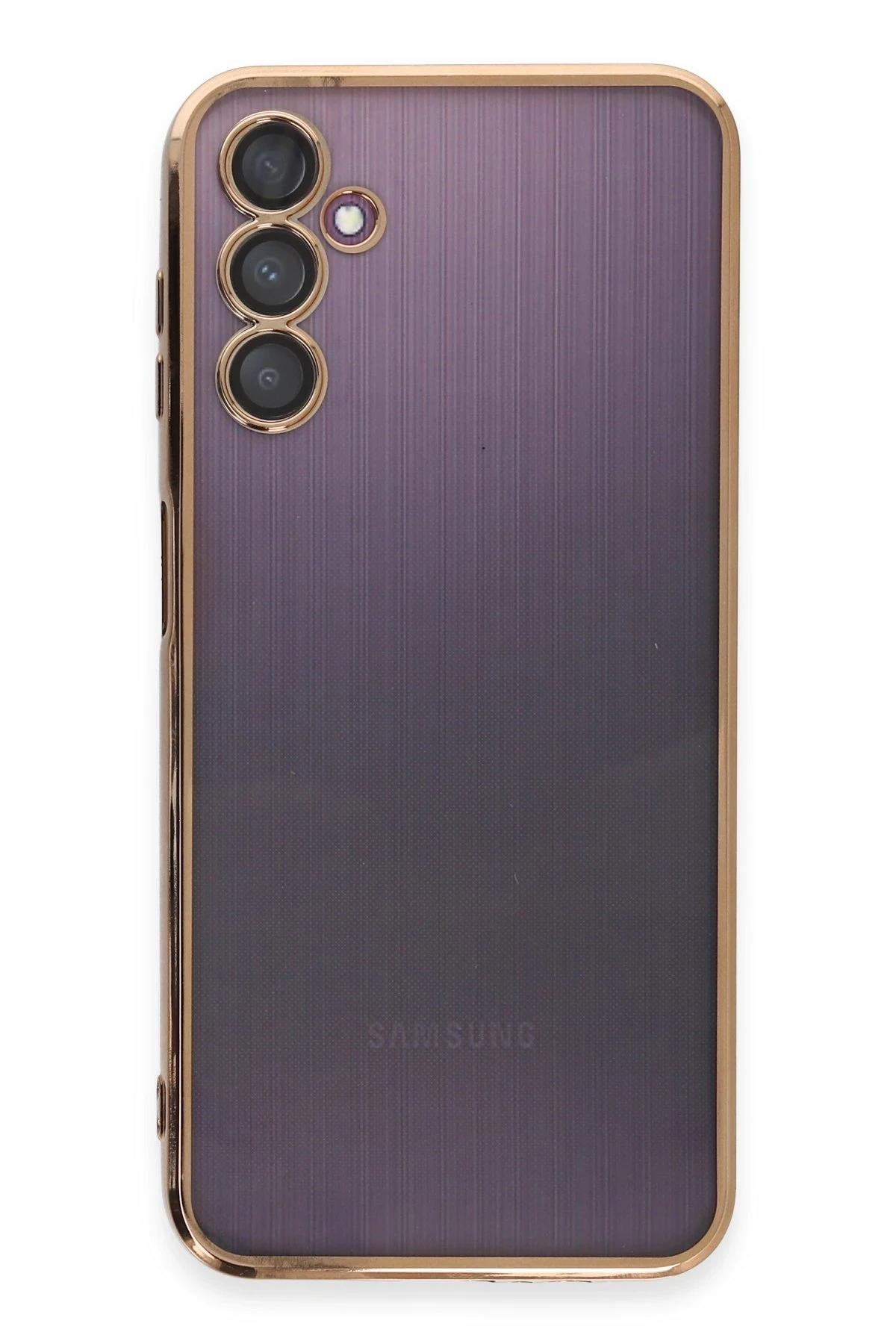Newface Samsung Galaxy A14 4G Kılıf Razer Lensli Silikon - Gold