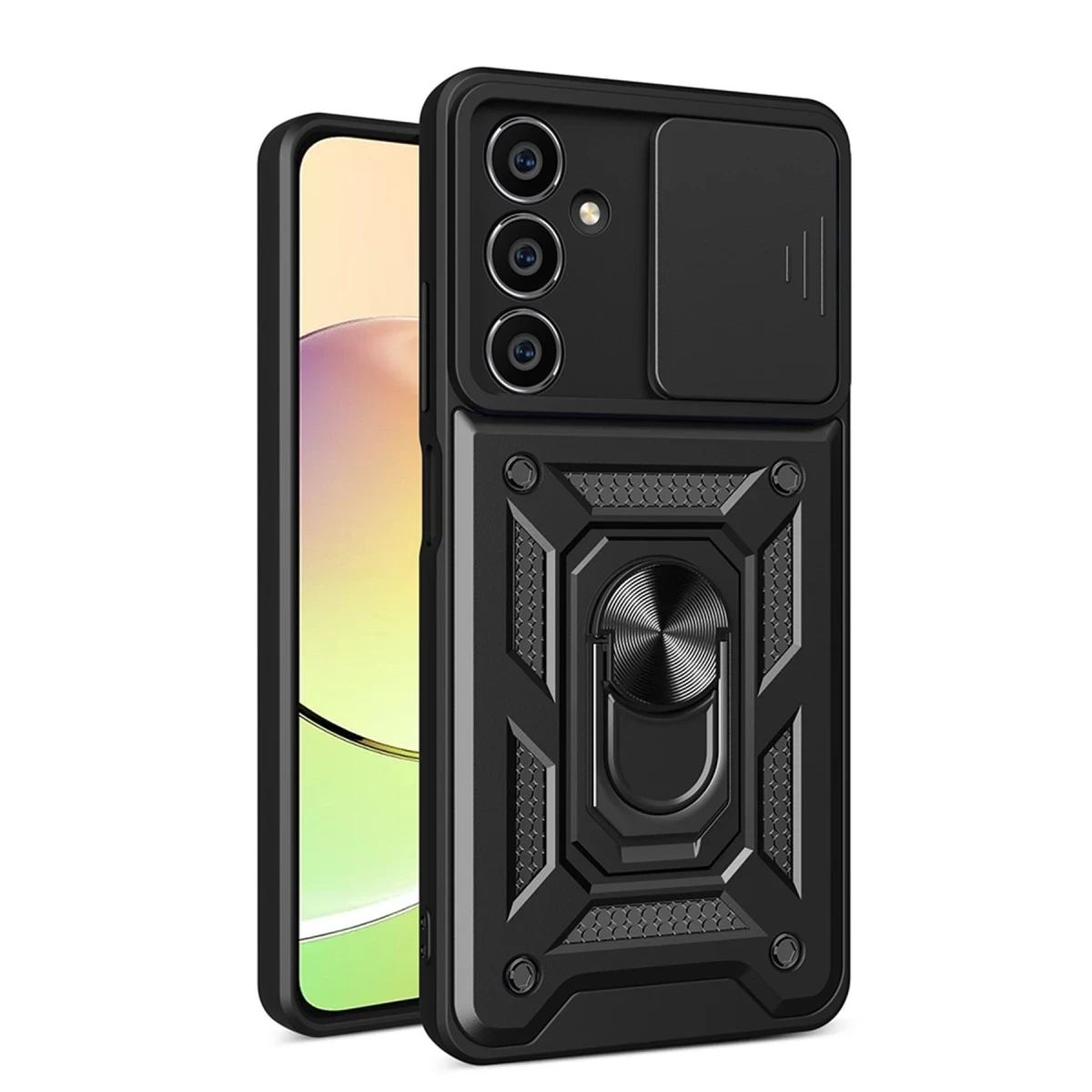 Newface Samsung Galaxy A35 5G Kılıf Pars Lens Yüzüklü Silikon - Siyah — görsel 5