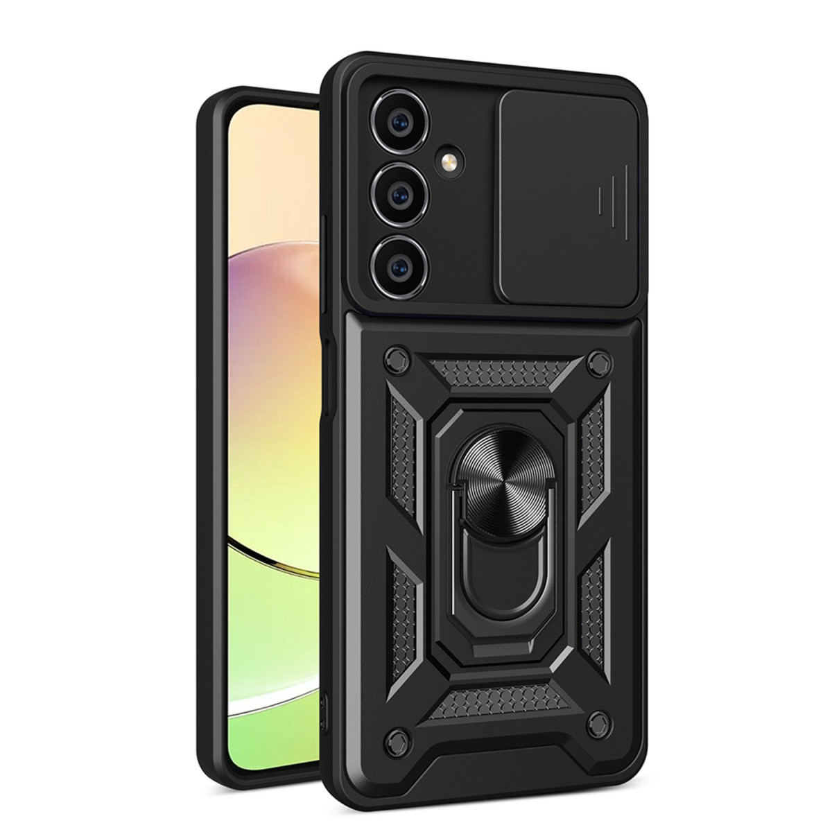 Newface Samsung Galaxy A35 5G Kılıf Pars Lens Yüzüklü Silikon - Siyah — görsel 9