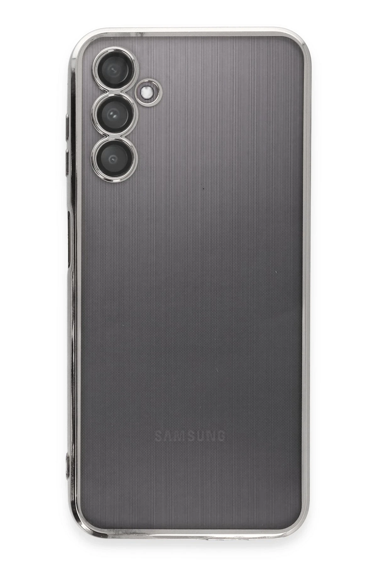 Newface Samsung Galaxy A14 4G Kılıf Razer Lensli Silikon - Gümüş