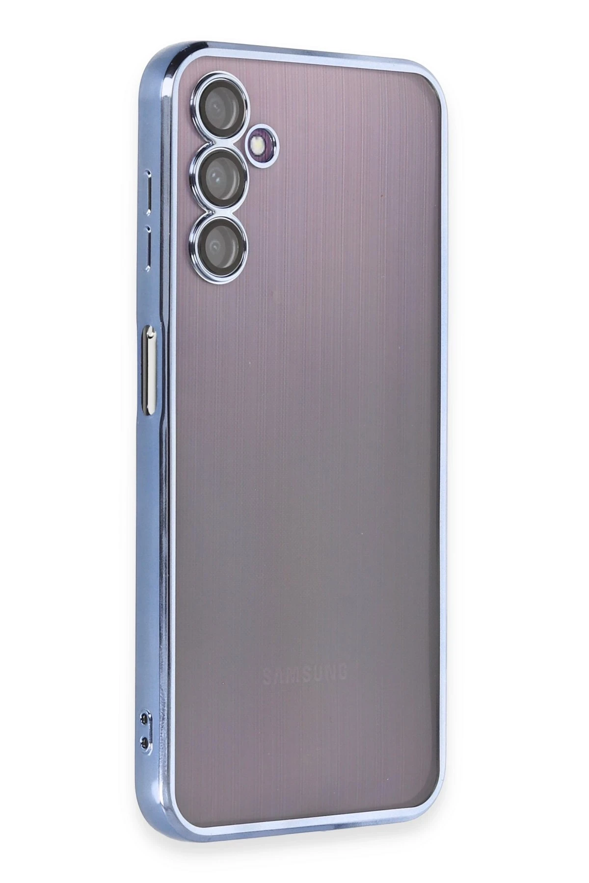 Newface Samsung Galaxy A14 4G Kılıf Razer Lensli Silikon - Açık Mavi